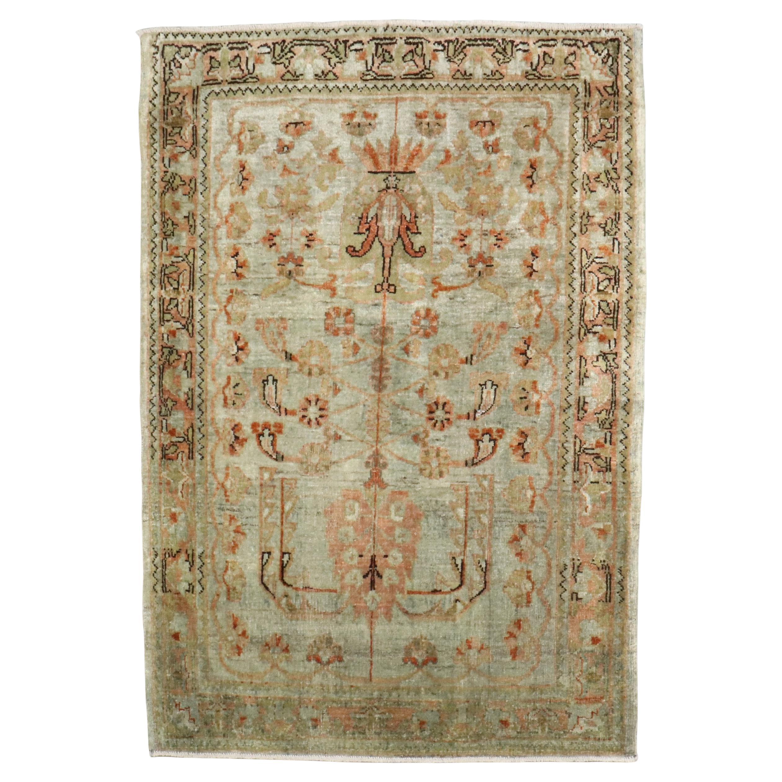 Zabihi Collection Mini Antique Persian Sarouk Rug
