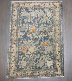 Zabihi Collection Mini Persian Kazvin Floral Antique Rug