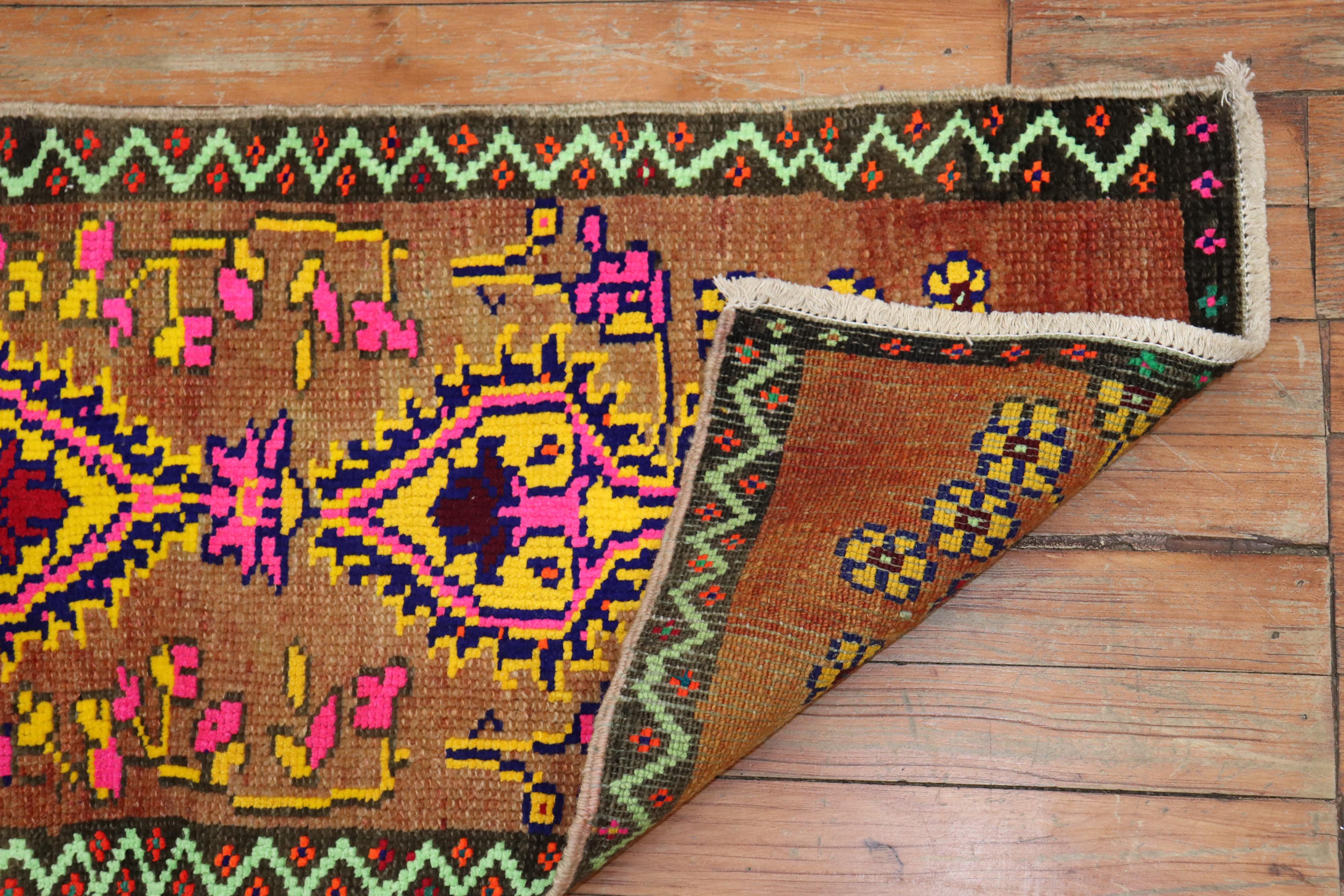 Zabihi Kollektion Mini-Vintage Anatolischer türkischer Teppich (Handgeknüpft)