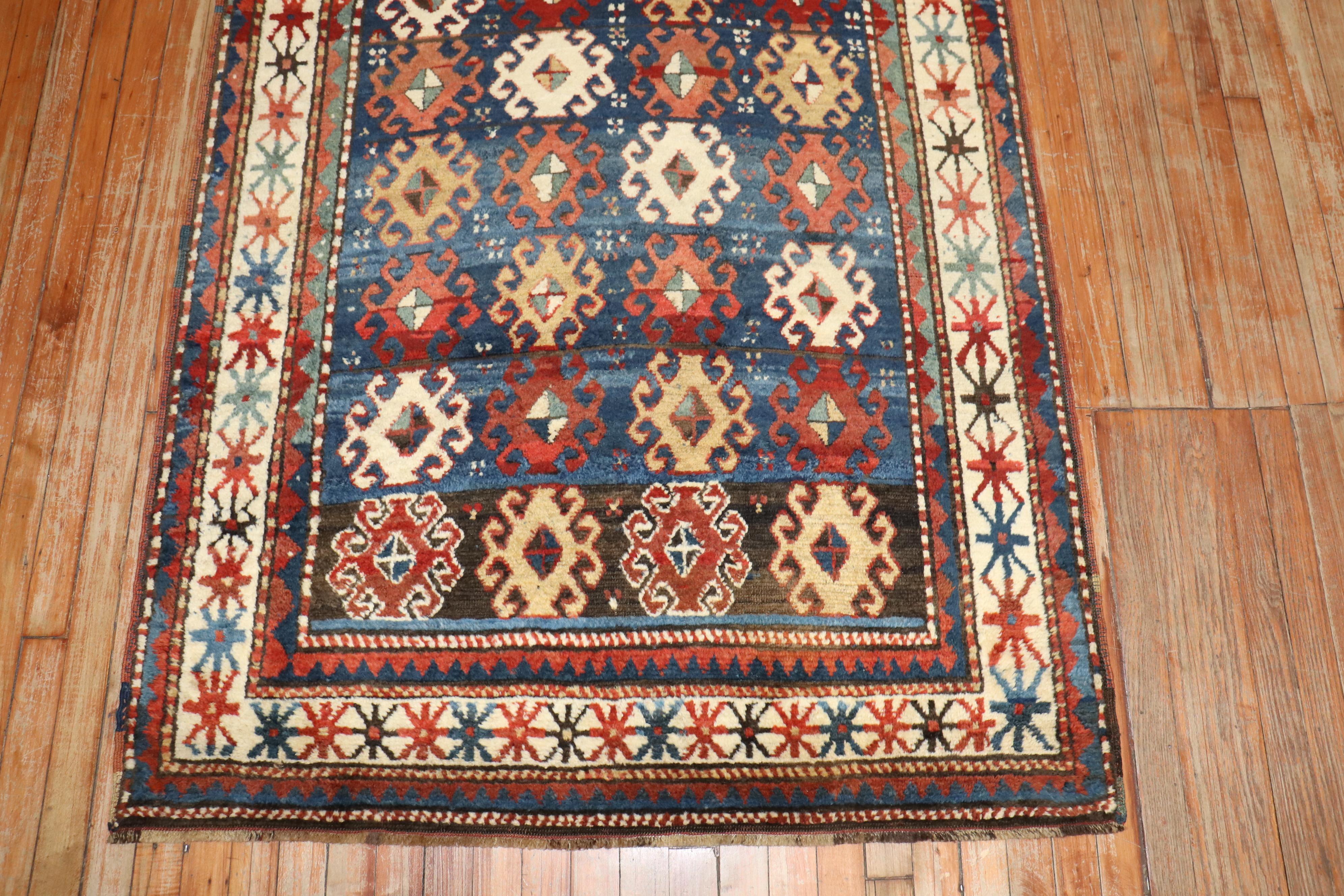 Zabihi Collection Moghan Antique Caucasian Kazak Rug For Sale 4