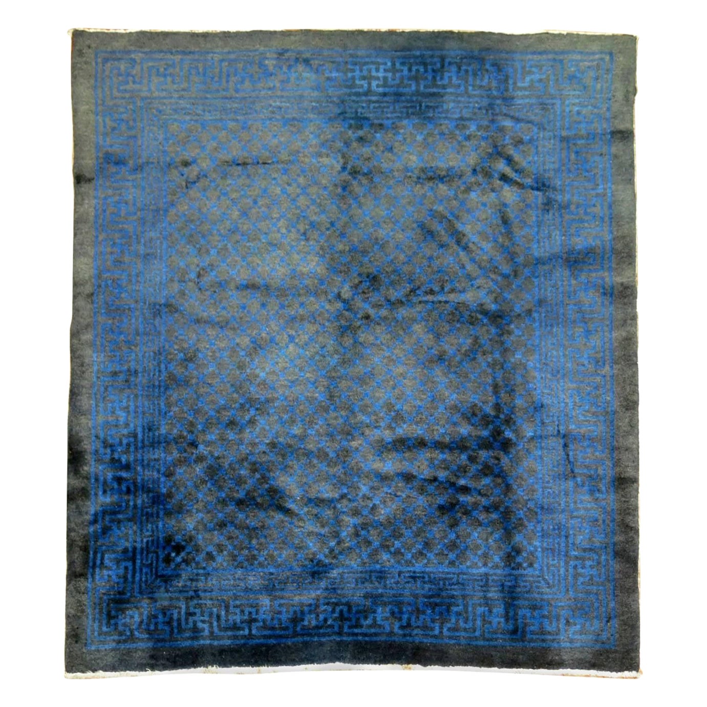 Zabihi Collection Mongolian Square Minimalist Rug For Sale