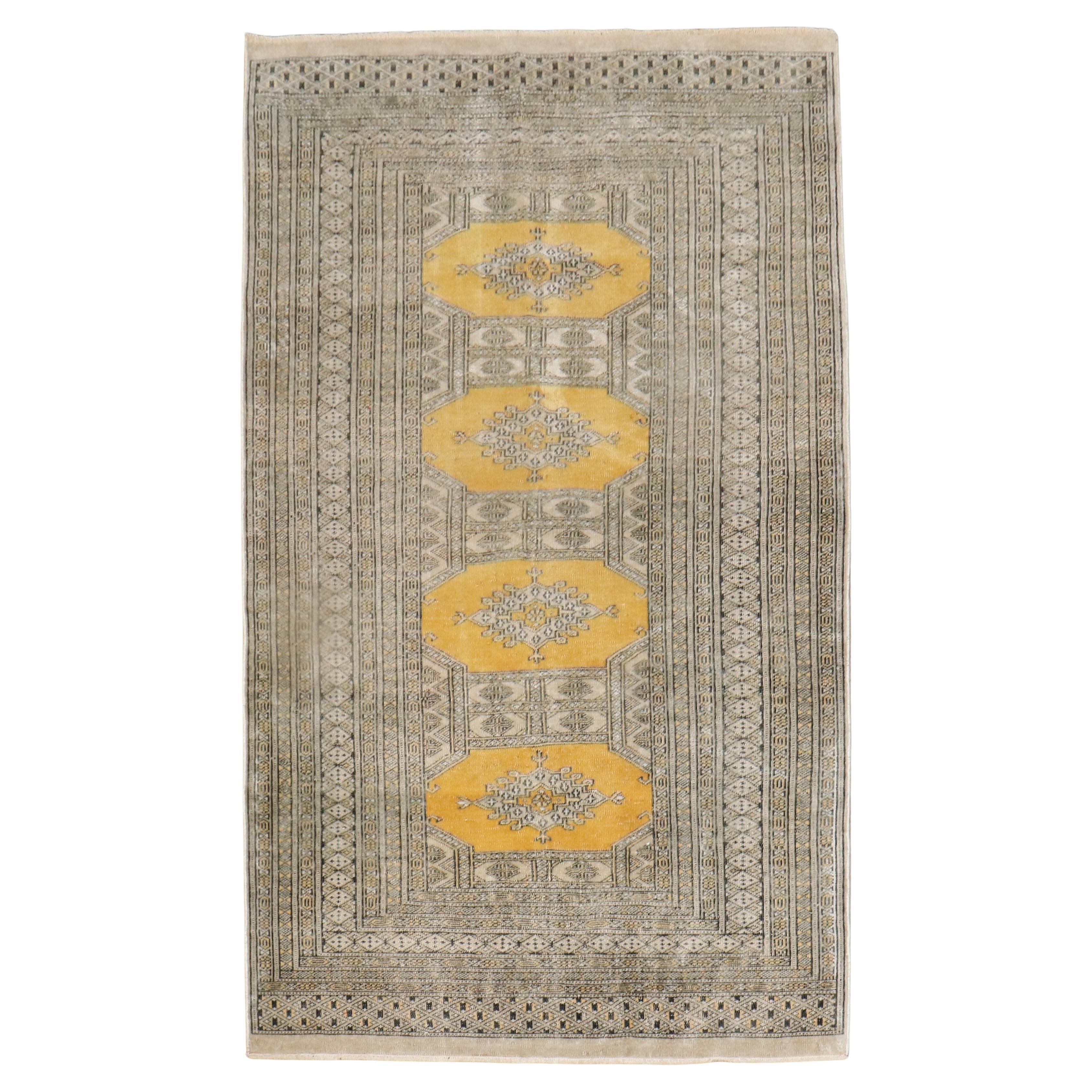 Tappeto Zabihi Collection'S Mustard Vintage Bokhara in vendita