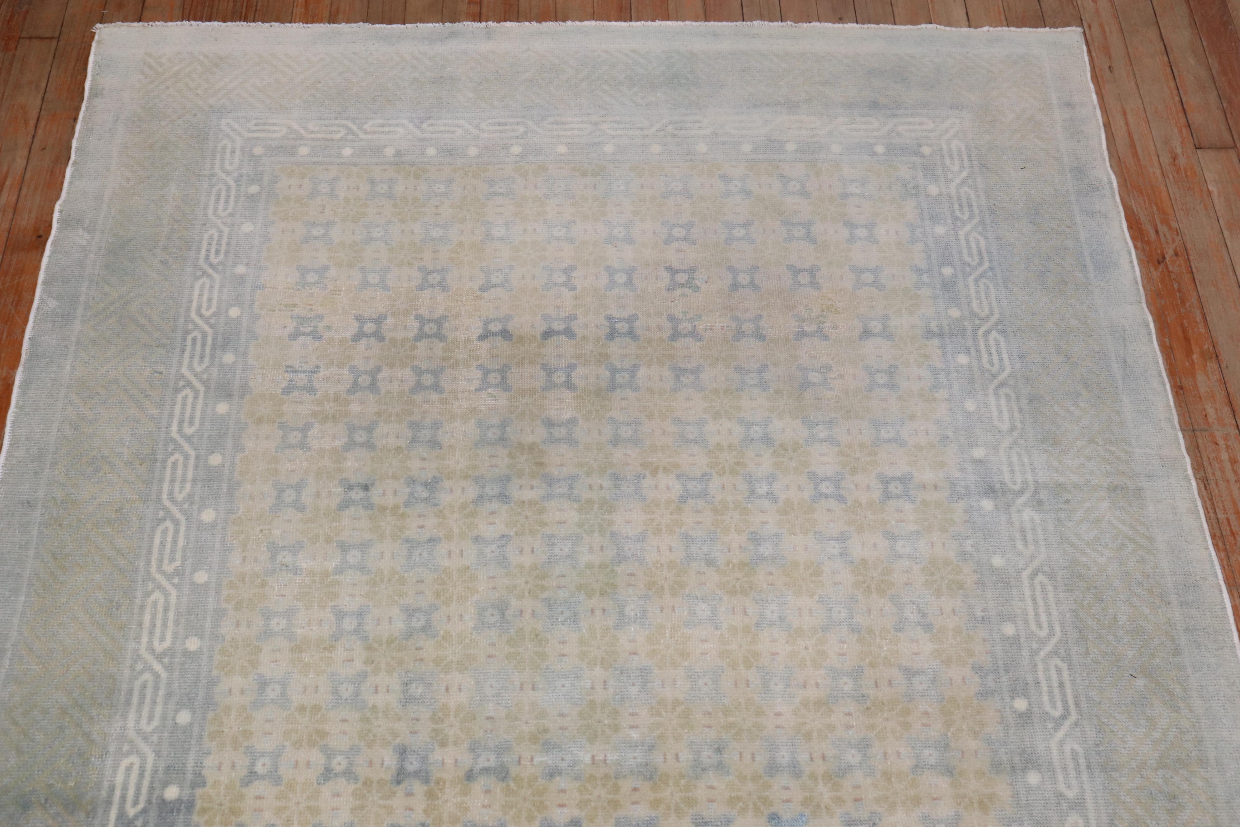 Mid-Century Modern Zabihi Collection Muted Antique Chinese Rug For Sale