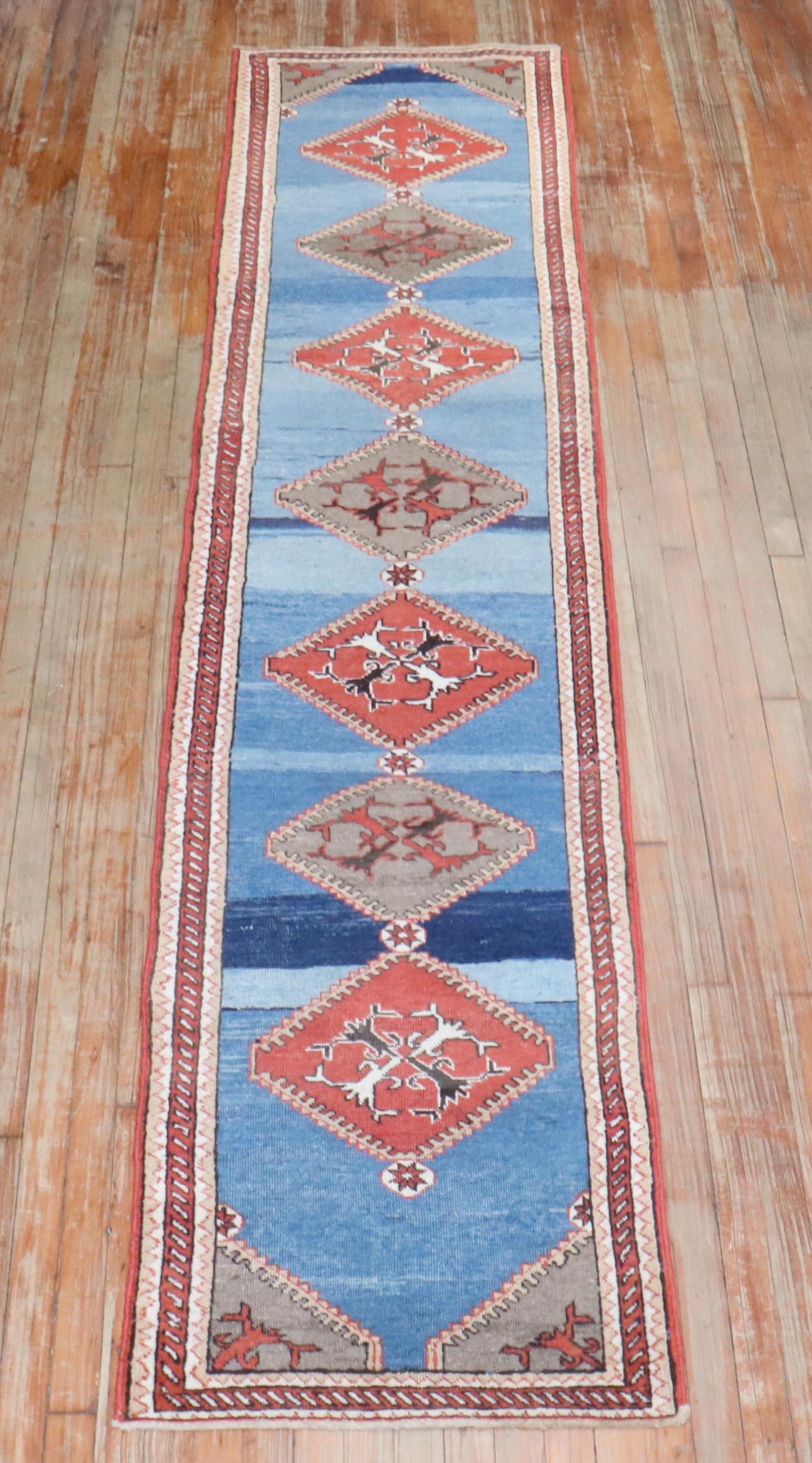 Zabihi Collection Narrow Antique Northwest Persian Tribal Runner For Sale 1