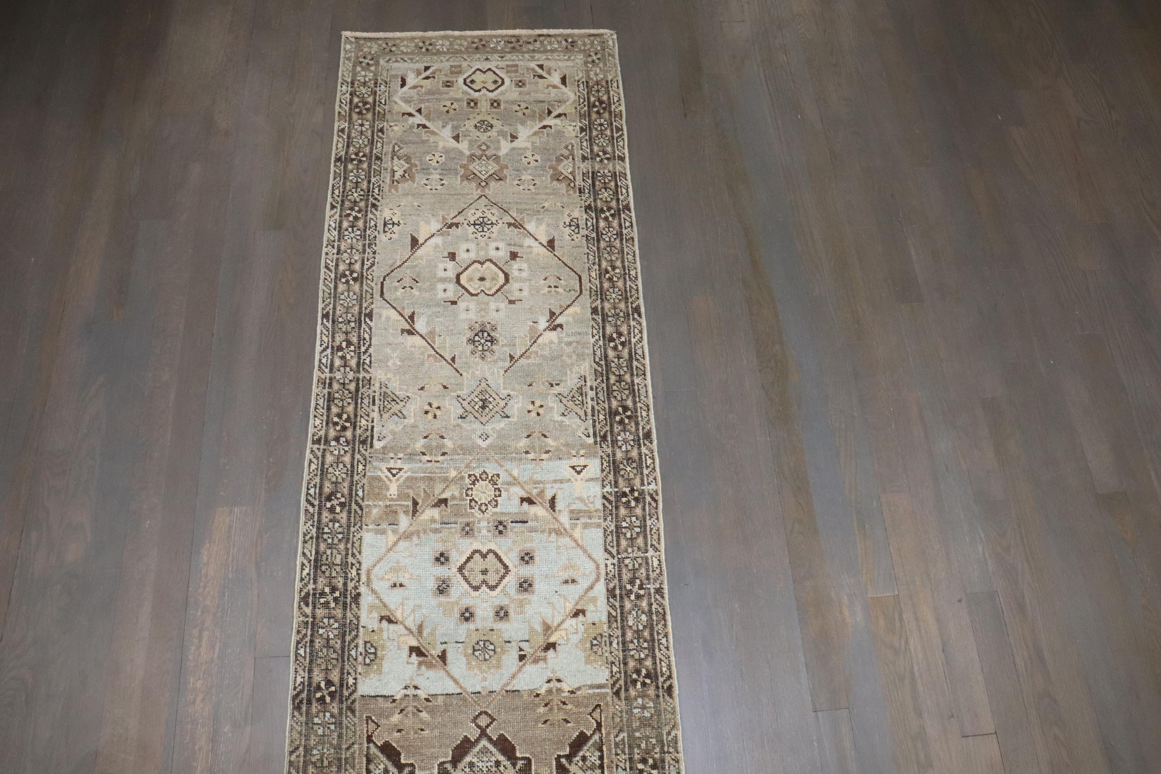 Zabihi Collection Narrow Antique Persian Malayer Runner In Good Condition For Sale In New York, NY