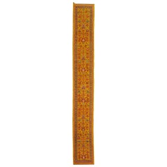 Zabihi Collection Narrow Long Antique Turkish Oushak Runner