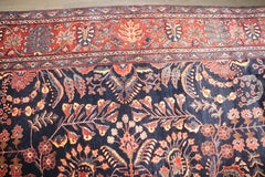 Zabihi Collection Navy Antique Ferehan Sarouk Rug