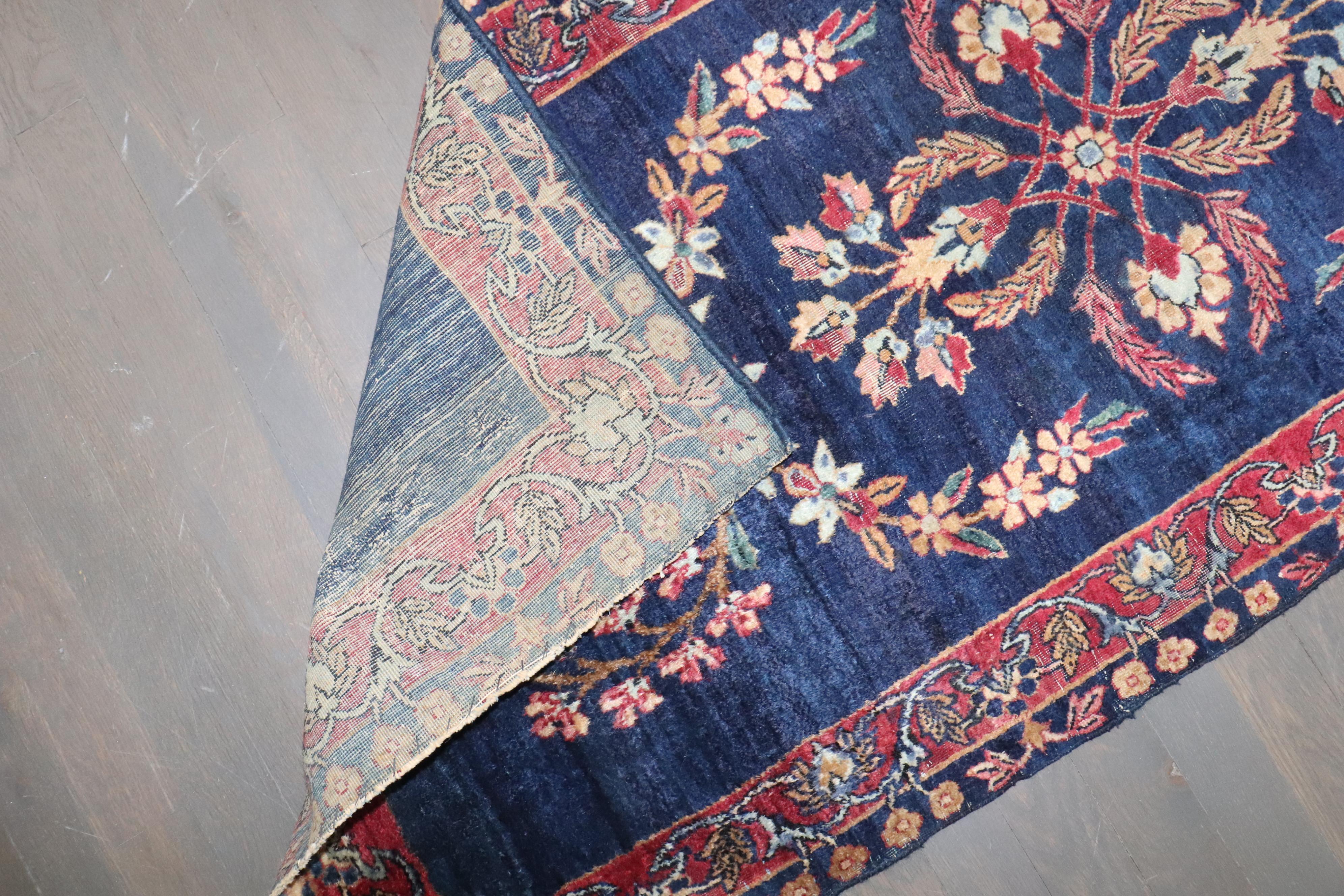Lana Tappeto Zabihi Collection Navy Antique Indo Persian Sarouk in vendita