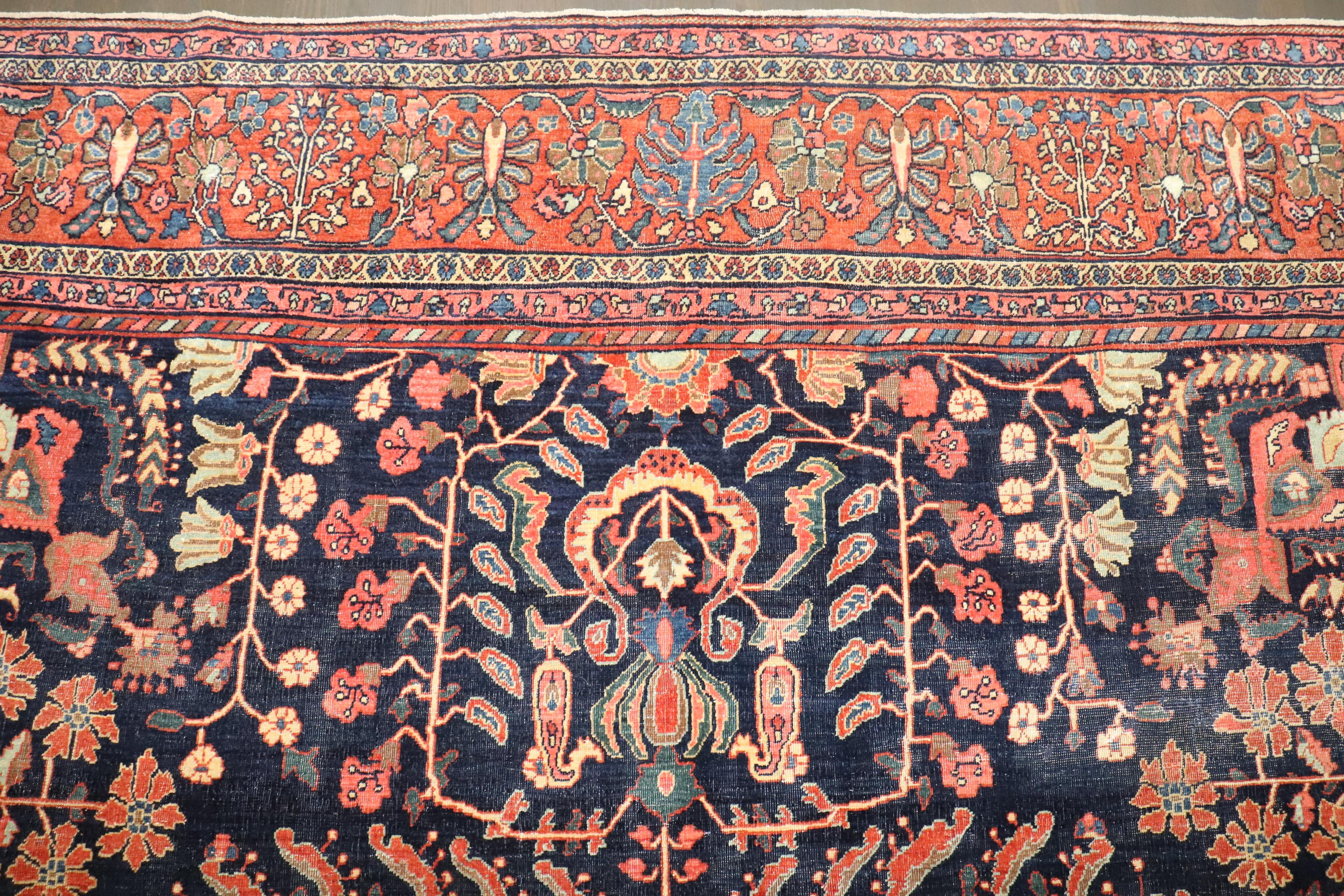 Late 19th Century navy field Sarouk Ferehan Rug

Details
rug no.	j4270
size	8' 6