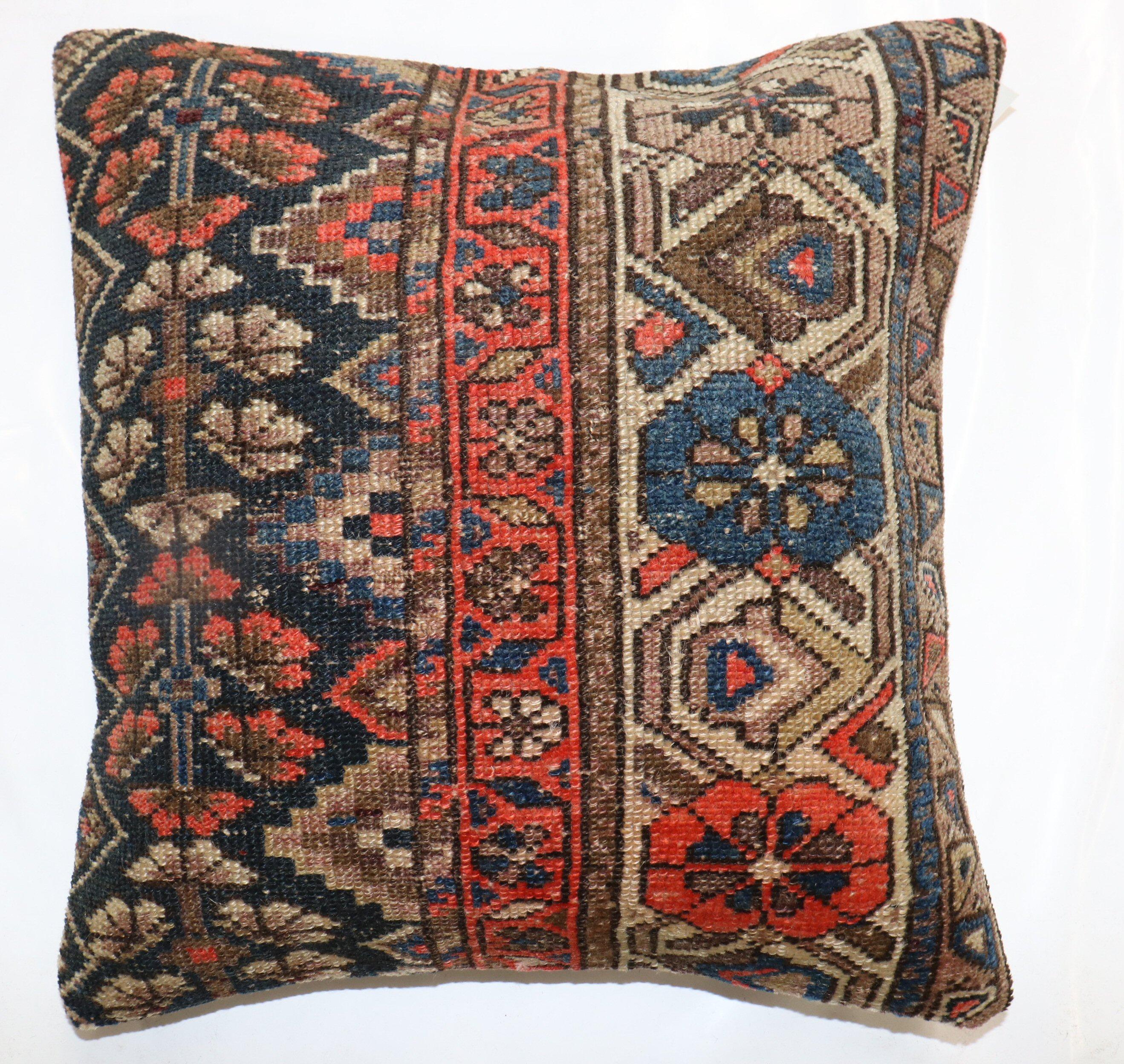 Pillow made from a 20th-century Navy Persian Malayer rug

Measures: 19