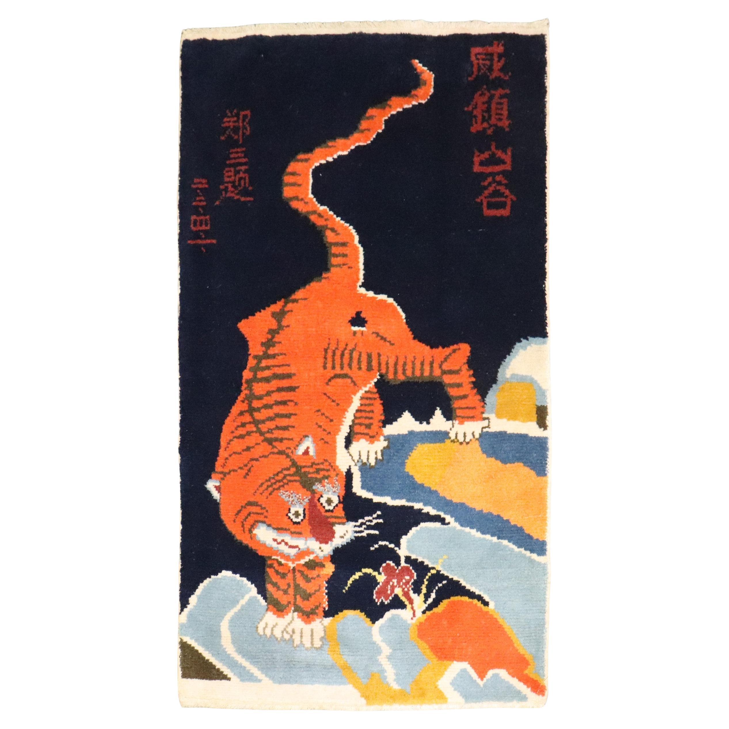 Zabihi Collection Vintage By Vintage Tibetan Tiger Rug