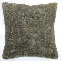 Zabihi Collection Neutral Color Persian Square Rug Pillow