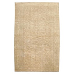 Zabihi Collection Neutrale Farbe Vintage Bokhara Teppich, 3'10'' x 5'7''