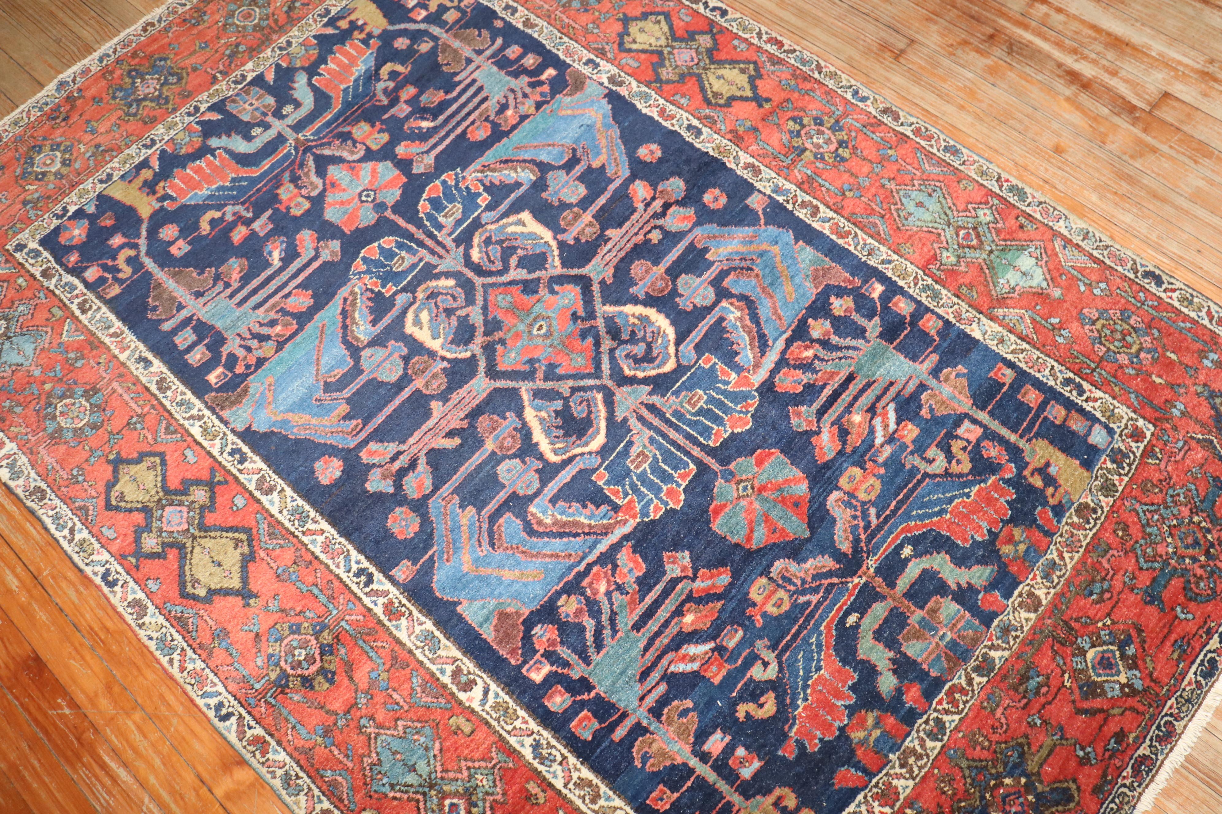 Zabihi Collection Northwest Persian Accent Size Rug In Good Condition For Sale In New York, NY