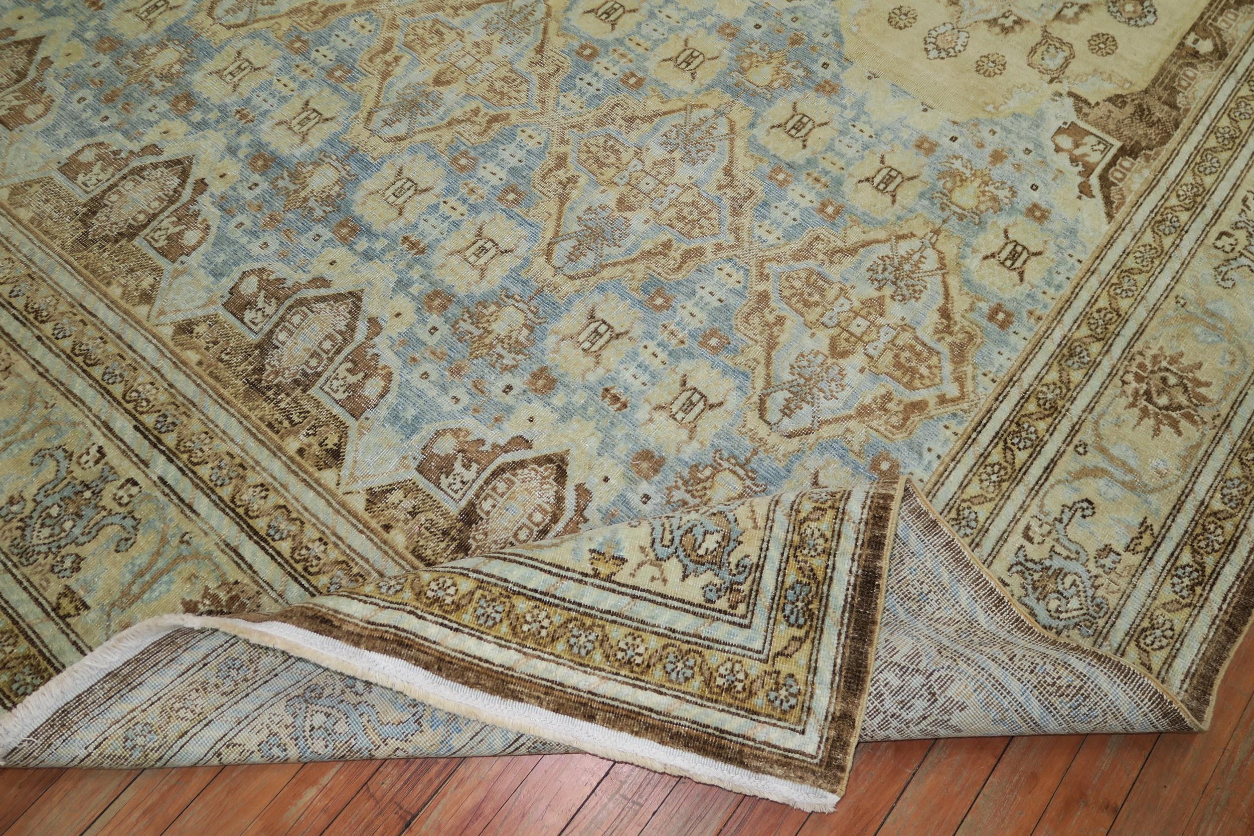 Zabihi Collection Northwest Persian Sky Blue Room Size Rug In Good Condition For Sale In New York, NY