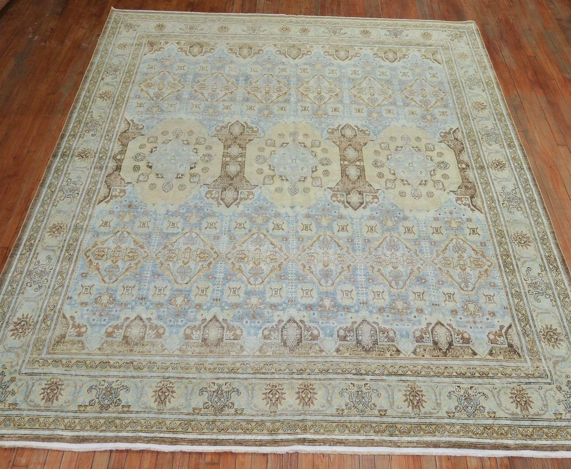 Zabihi Collection Northwest Persian Sky Blue Room Size Rug For Sale 2