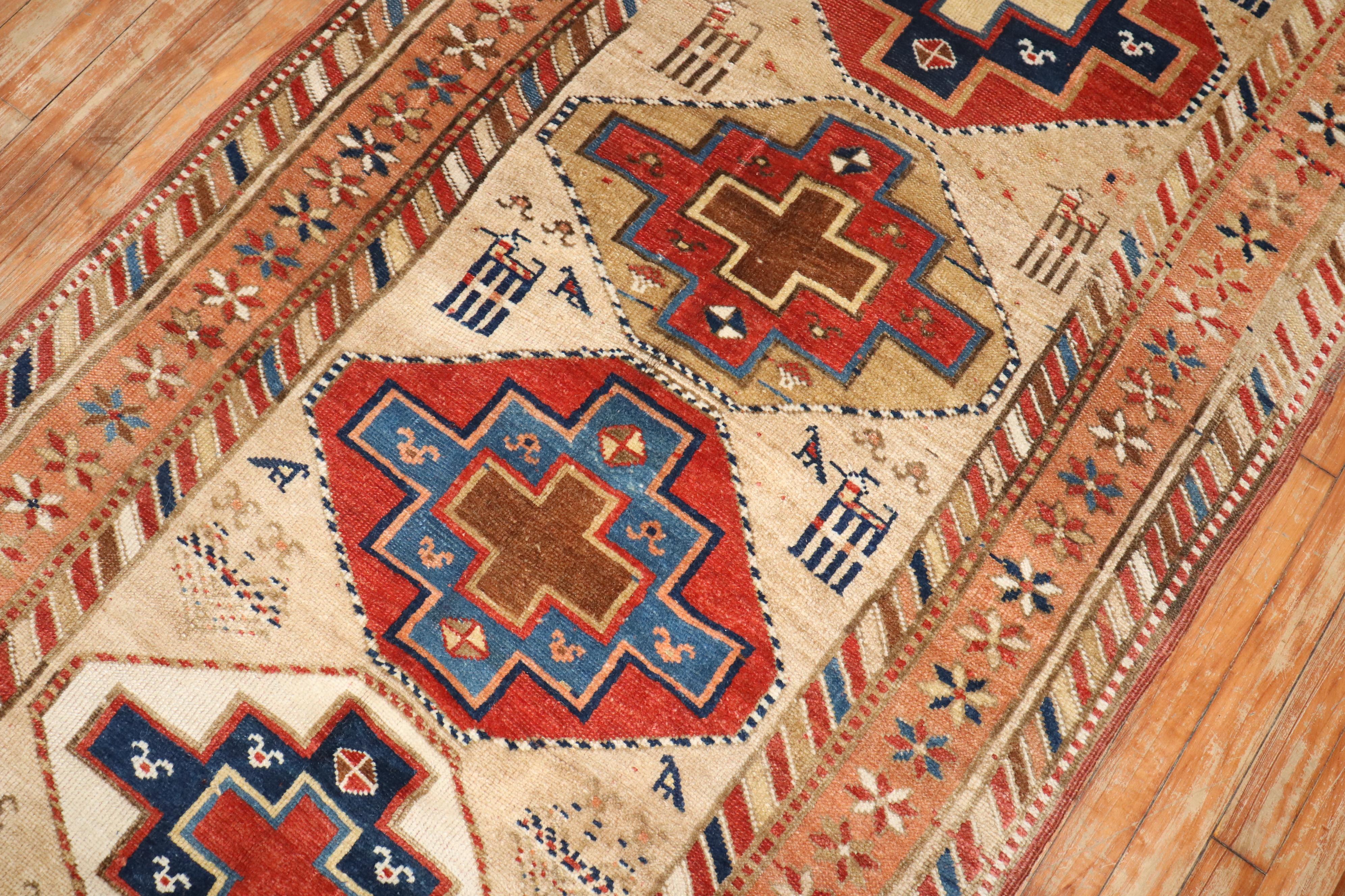 Wool Zabihi Collection Northwest Persian Tribal Runner For Sale