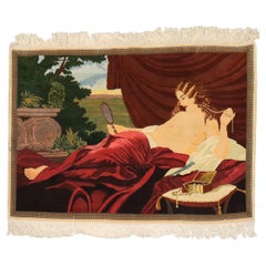 Zabihi Collection Nude Vintage Persian Kashan Rug