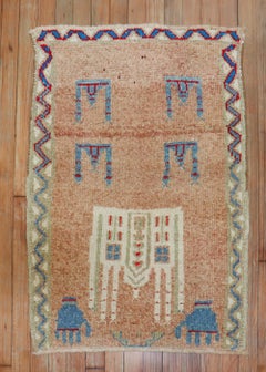 Zabihi Collection Obscure Vintage Turkish Small Anatolian Rug