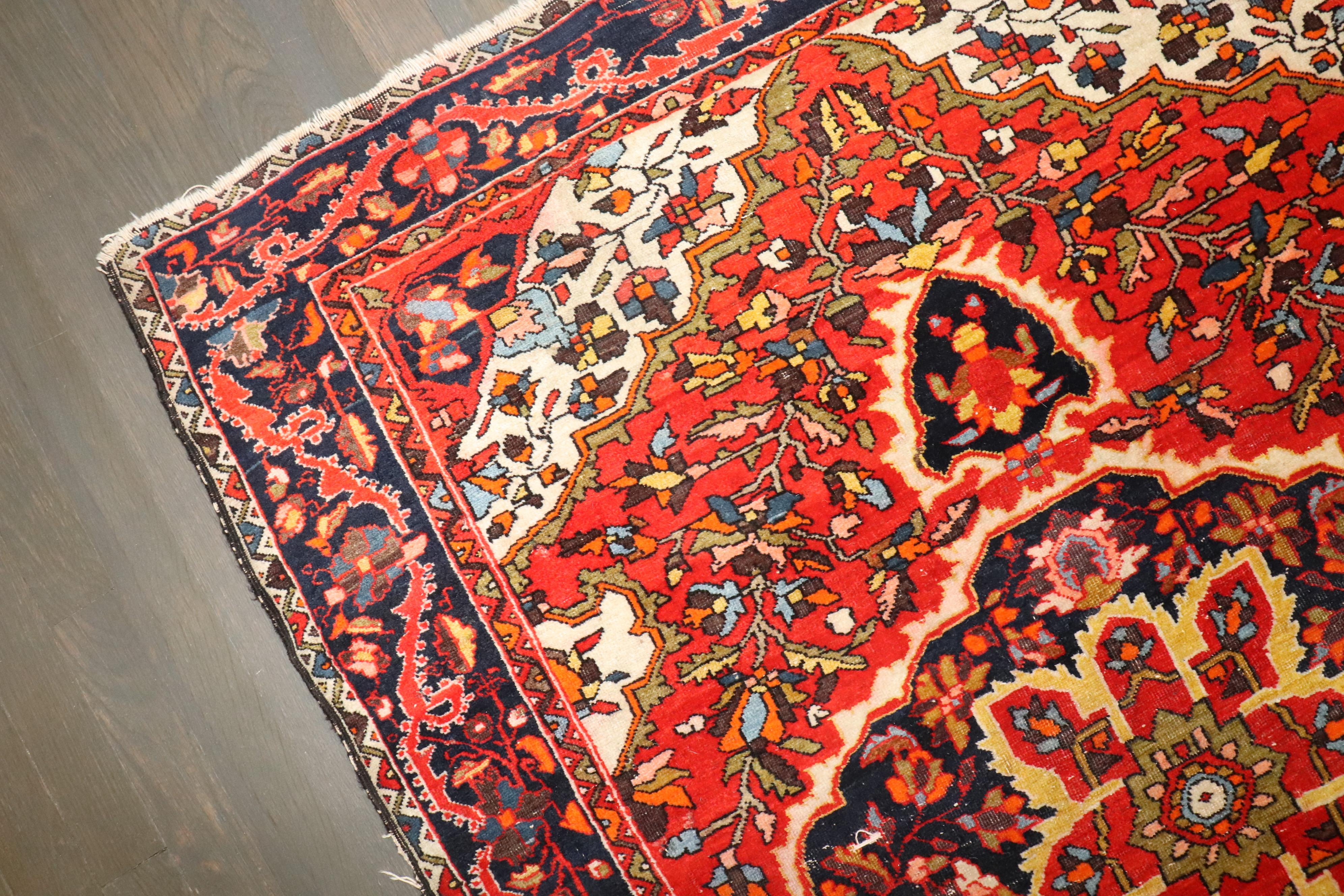 Zabihi Collection Orange Antiker Persischer Sarouk Ferehan Teppich (20. Jahrhundert) im Angebot