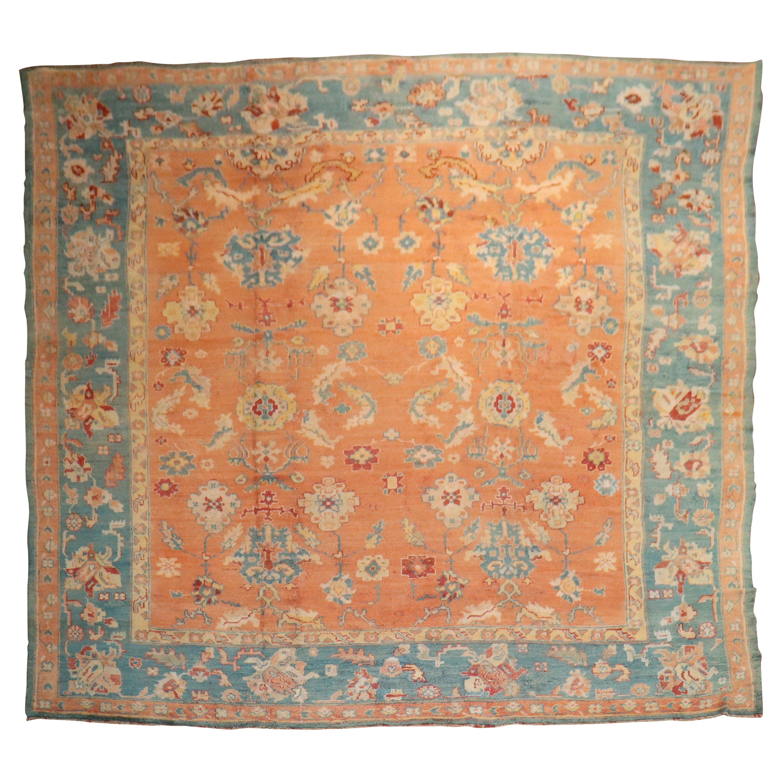 Tappeto Oushak turco antico arancione Collection'S