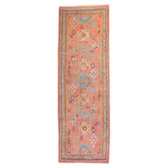 Zabihi Collection Orange Antique Turkish Oushak Runner