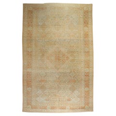Zabihi Collection Orange Green Oversize Antique Persian Joshegan Rug