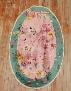 Tappeto Ovale Cinese Art Deco della Collection'S di Zabihi