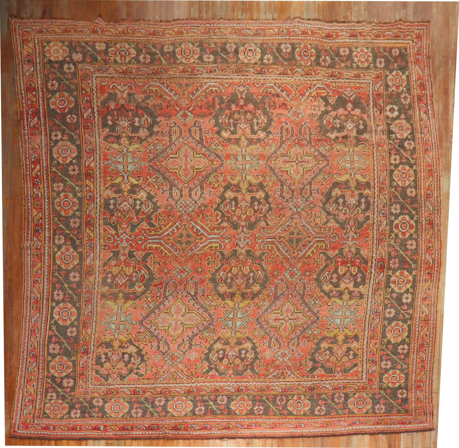 Zabihi Collection Oversize Antique Oushak Rug For Sale 3