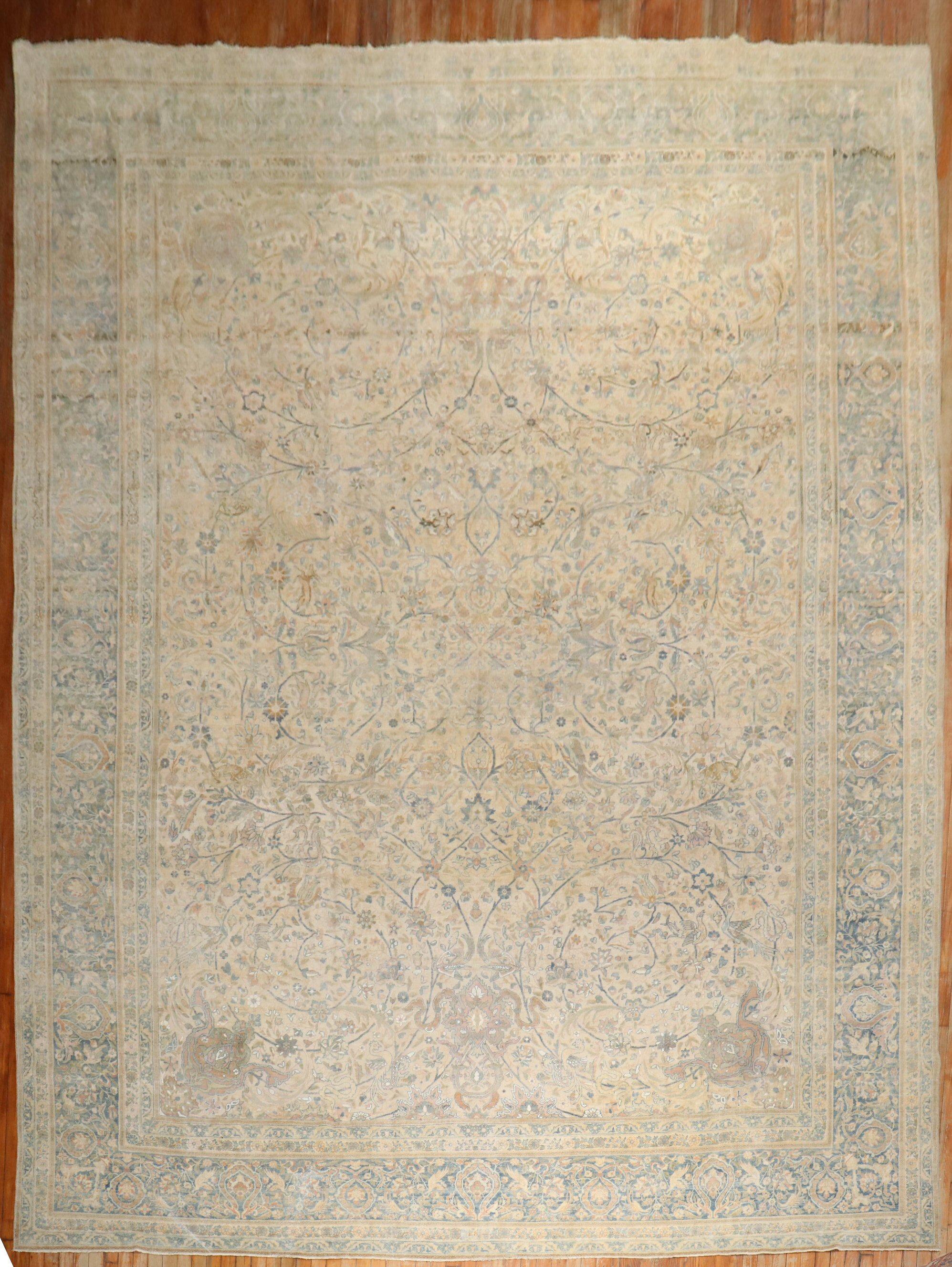 20th Century Zabihi Collection Oversize Antique Persian Kerman Carpet  For Sale