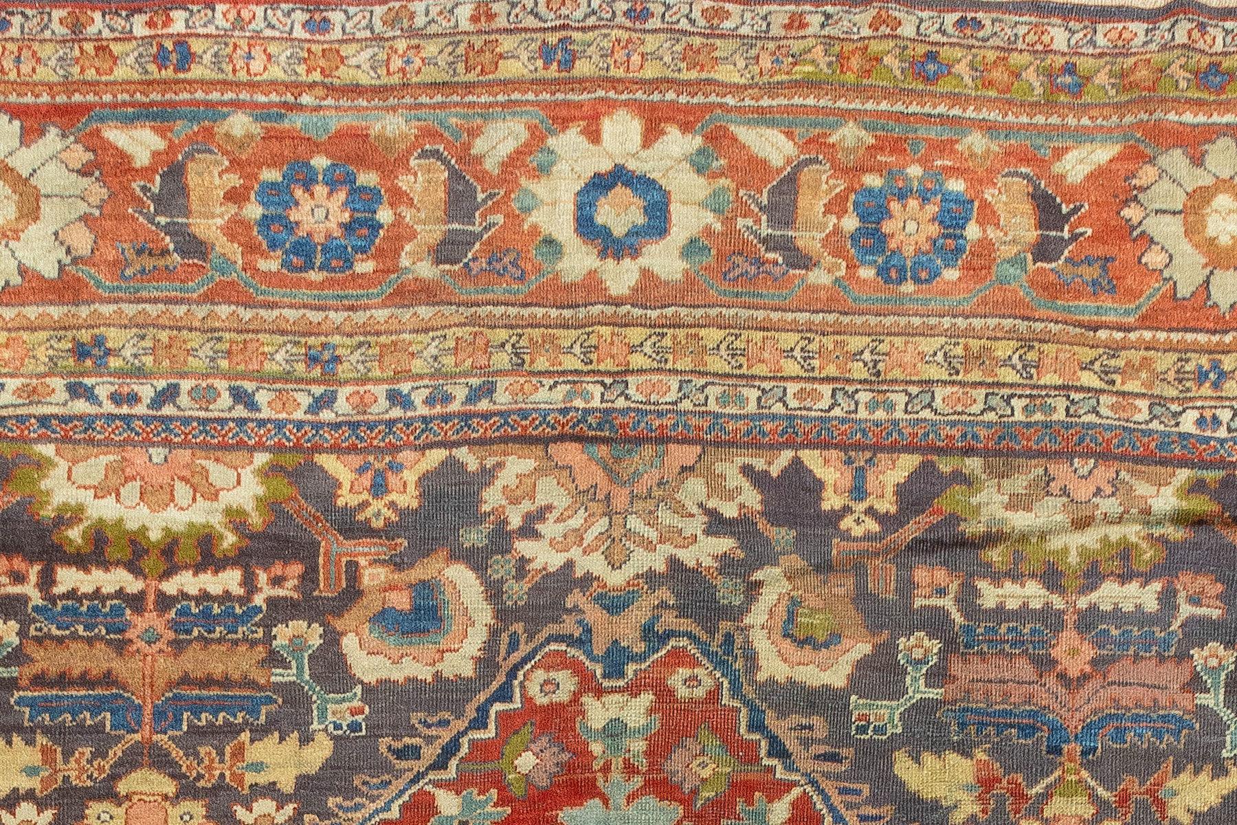Wool Zabihi Collection Oversize Antique Persian Mahal Rug For Sale