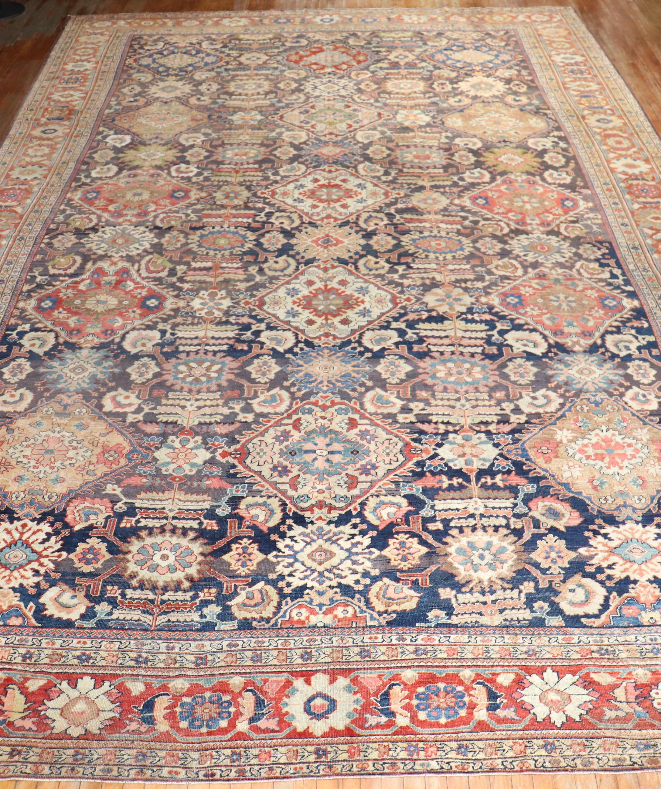 Zabihi Collection Oversize Antique Persian Mahal Rug For Sale 3