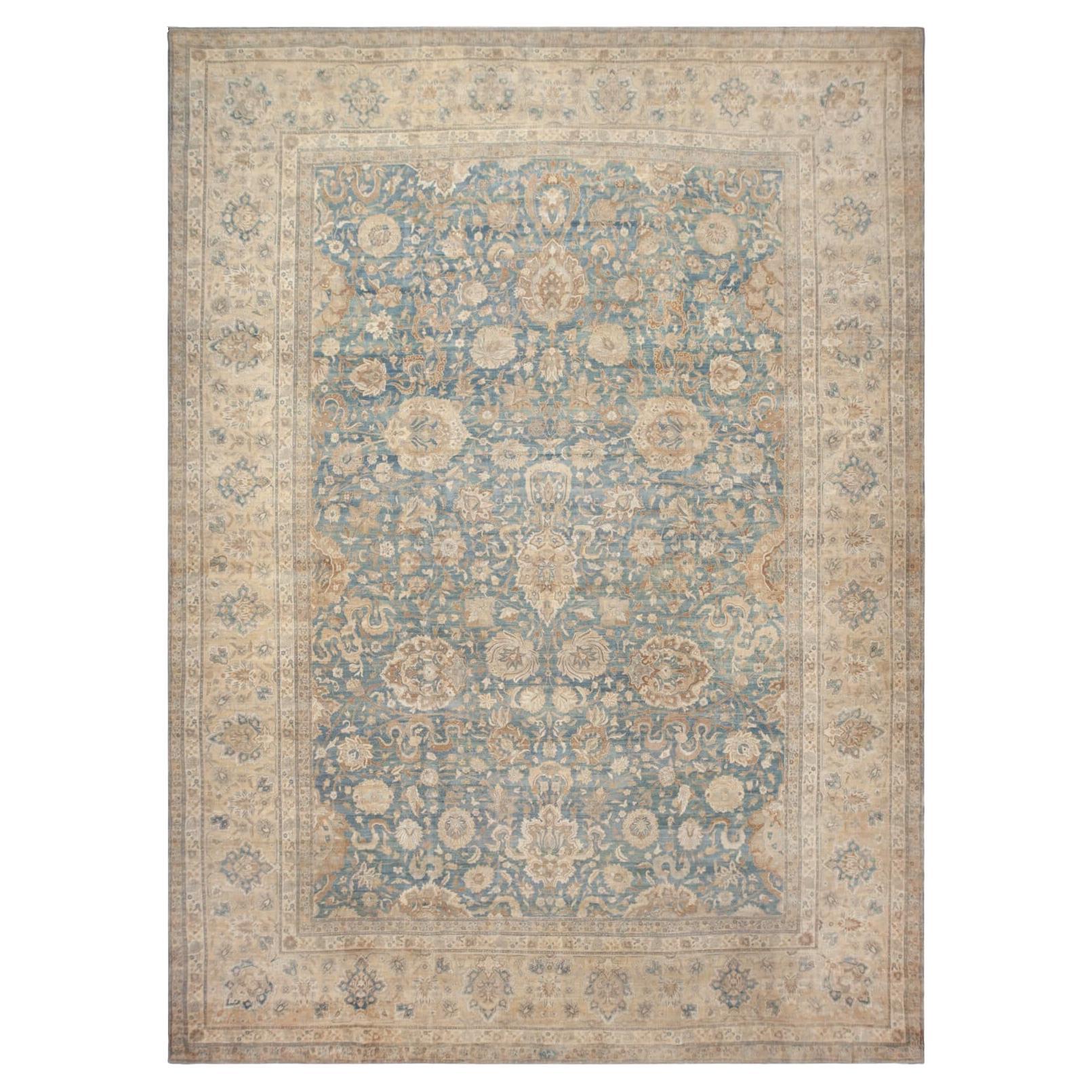 Zabihi Collection Oversize Antique Persian Tabriz Rug For Sale