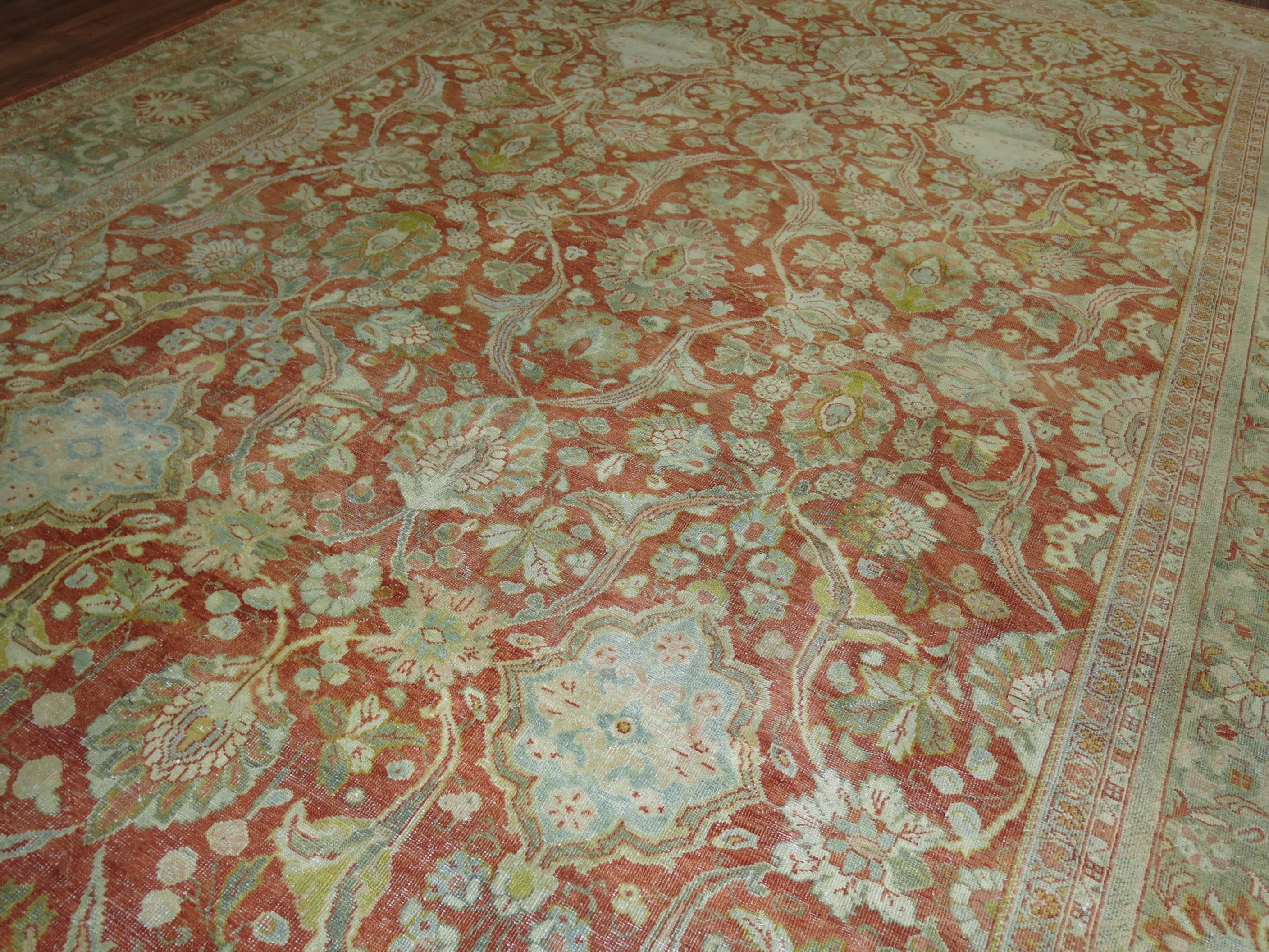 Zabihi Collection Oversize Antique Sultanabad Mahal Persian Carpet For Sale 6