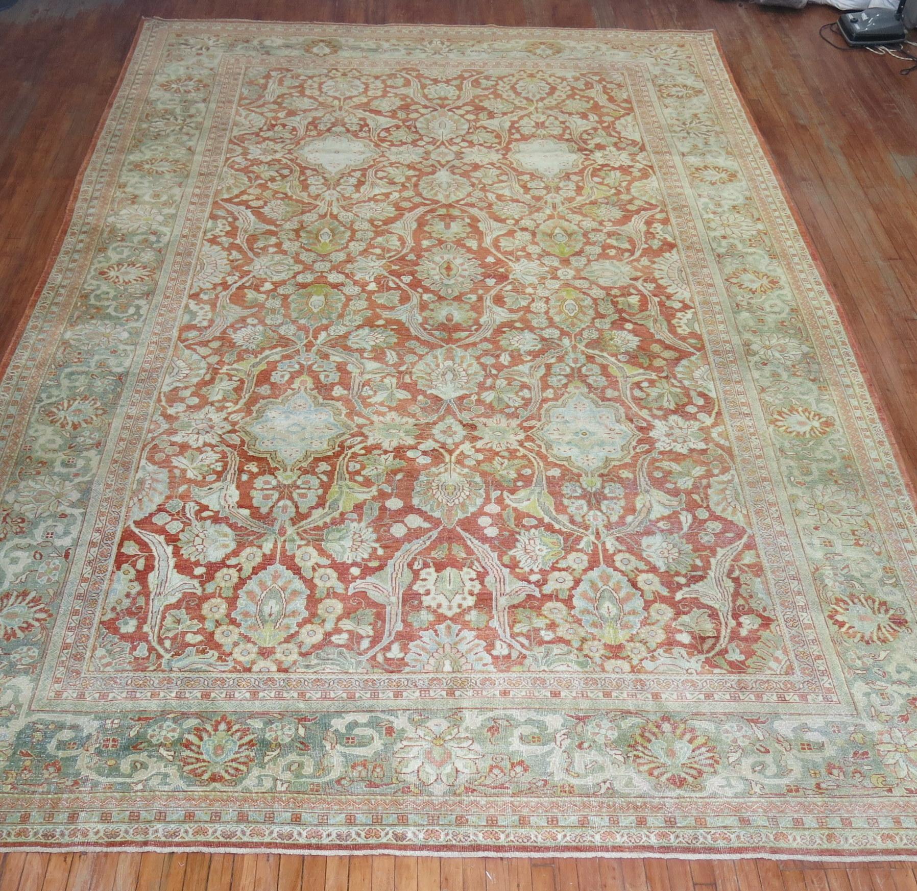 Zabihi Collection Oversize Antique Sultanabad Mahal Persian Carpet For Sale 11