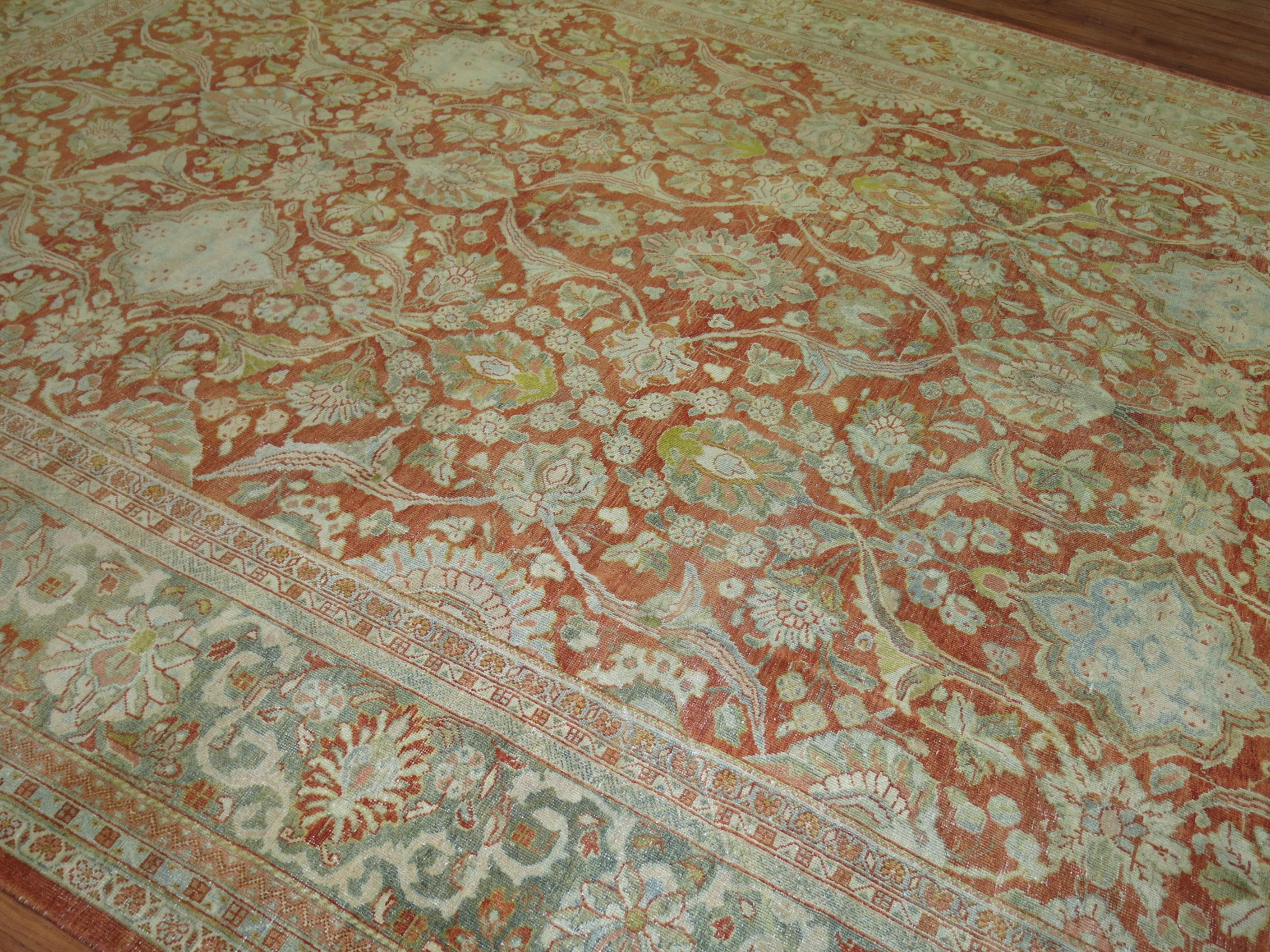 Zabihi Collection Oversize Antique Sultanabad Mahal Persian Carpet For Sale 2