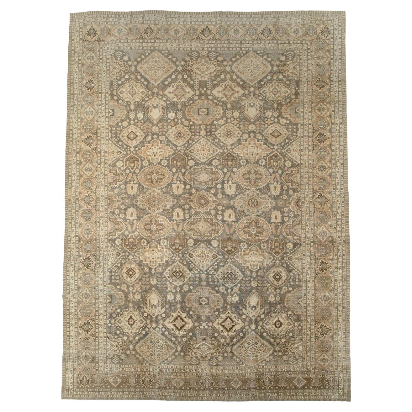 Zabihi Collection Oversize Geometric Antique Persian Tabriz Carpet