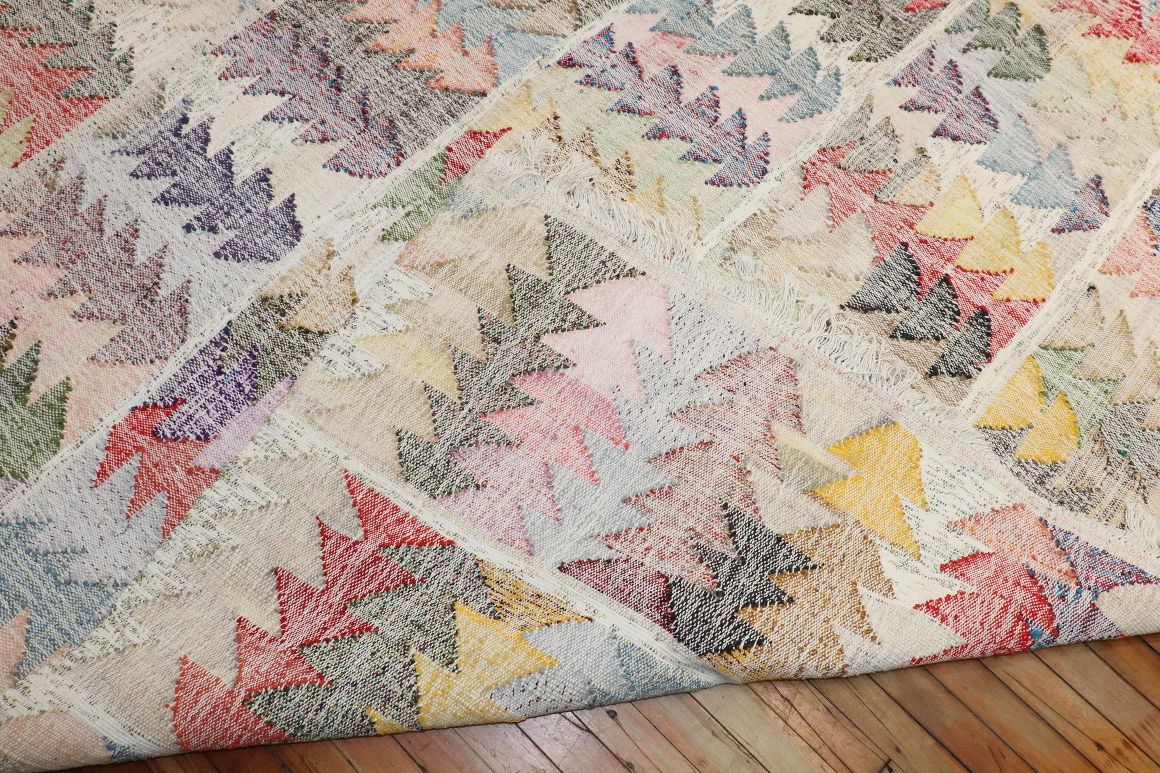 Collection Zabihi collection Kilim turc géométrique d'inspiration vintage Bon état - En vente à New York, NY
