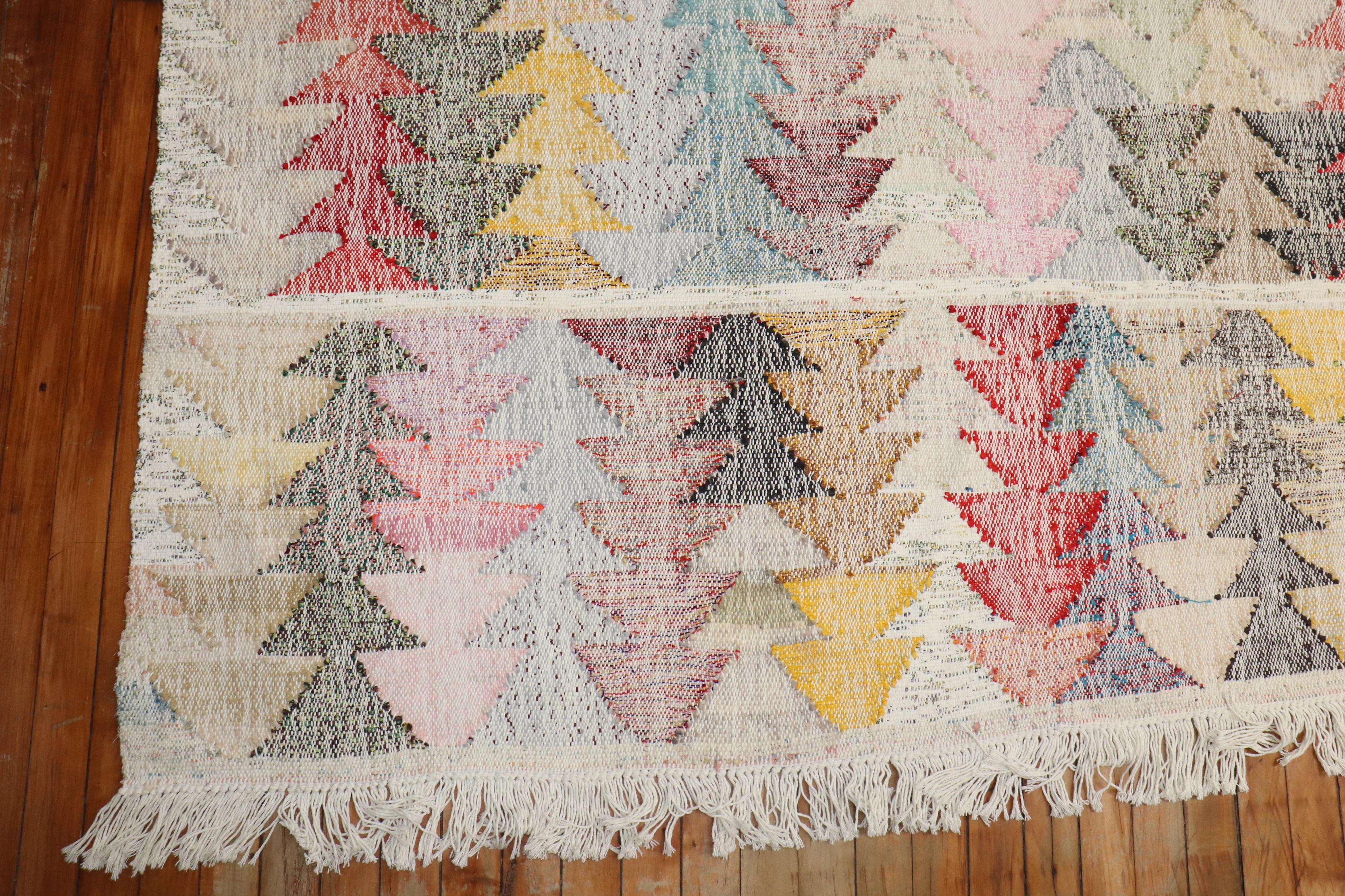 Laine Collection Zabihi collection Kilim turc géométrique d'inspiration vintage en vente