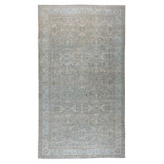 Zabihi Collection Oversize Gray Green North Indian Early 20th Century Rug