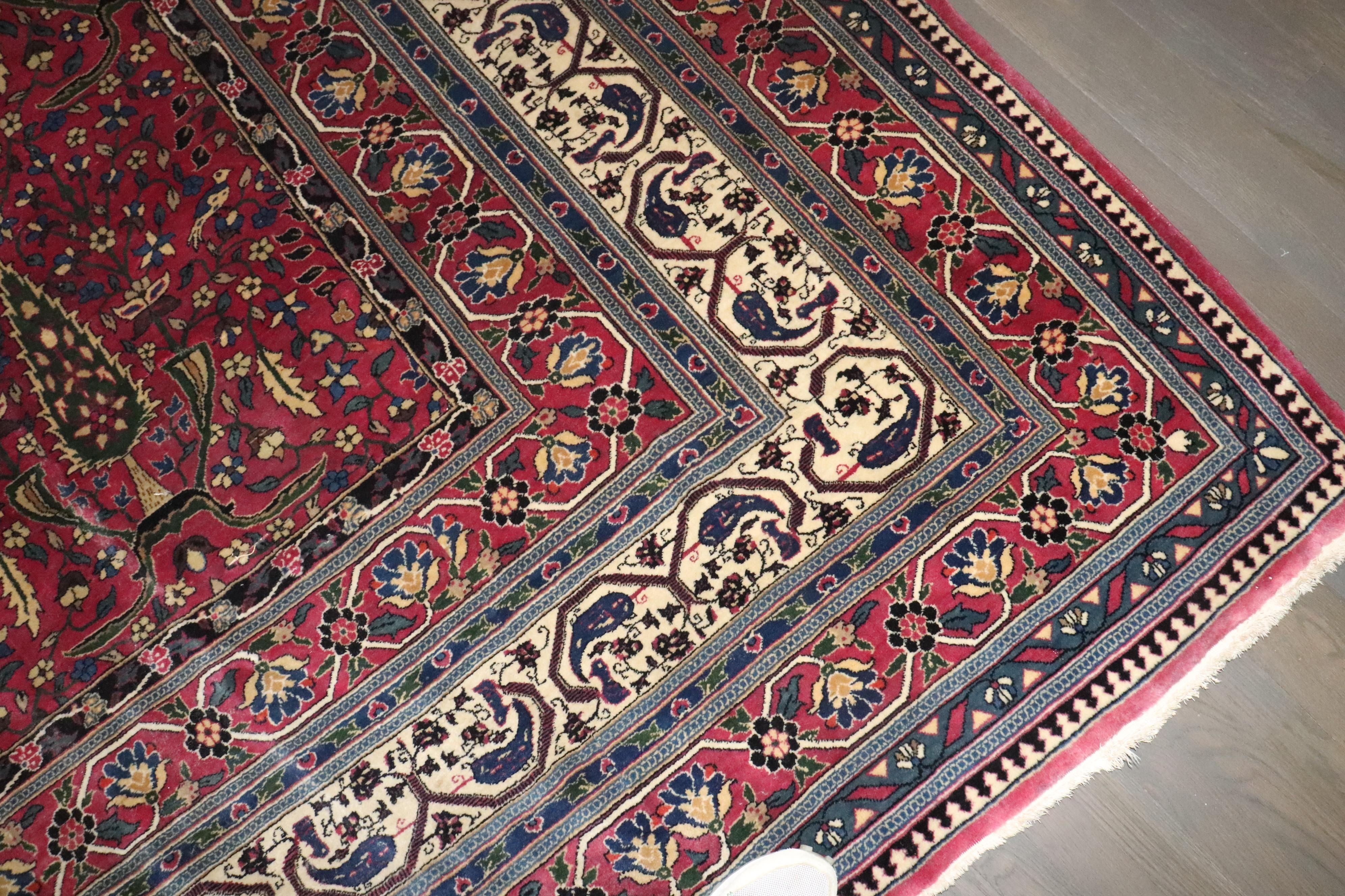 Zabihi Collection Oversize Plum Color Indian Antique Carpet In Good Condition For Sale In New York, NY