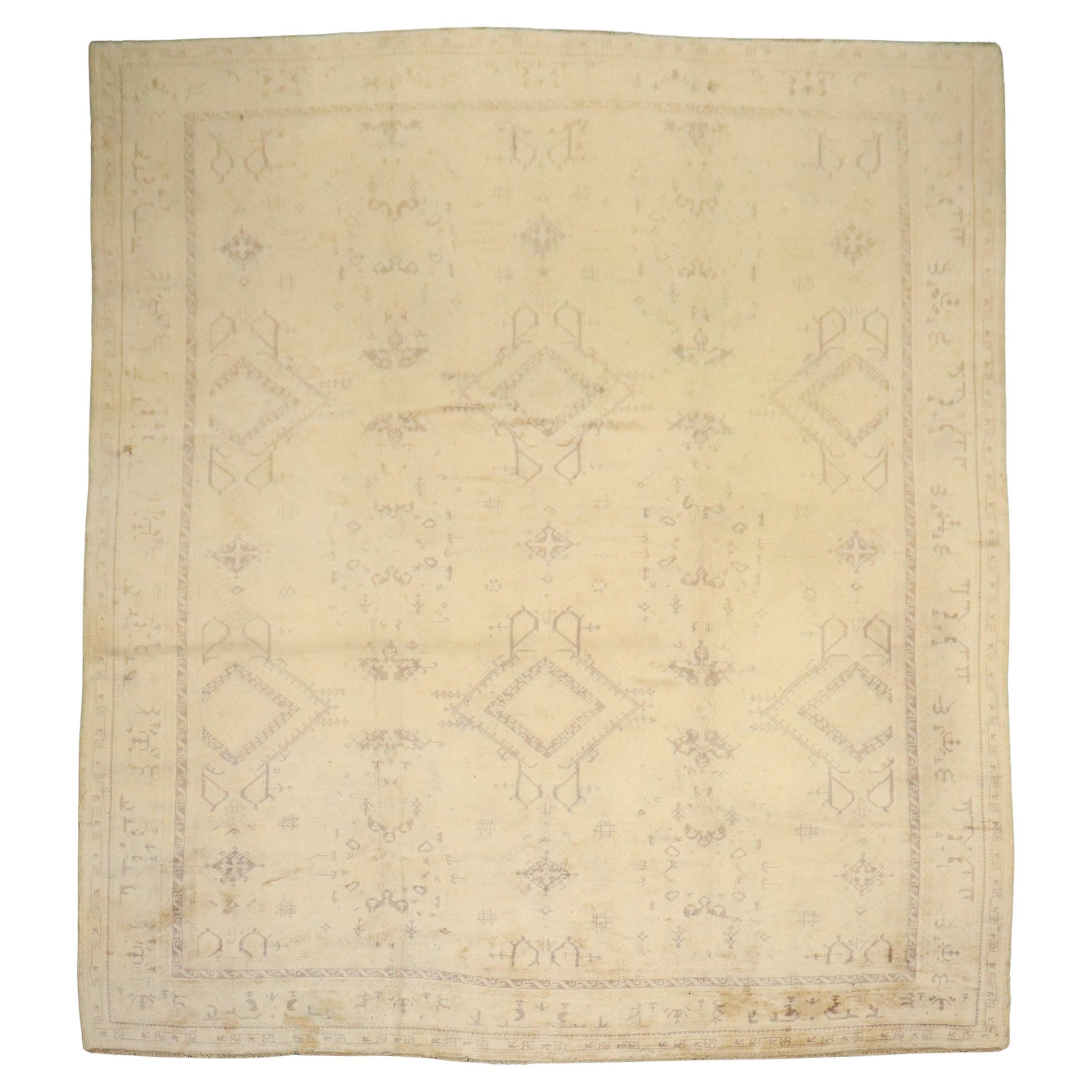 Zabihi Collection Oversize Square Türkisch Oushak Neutrale Farbe Teppich