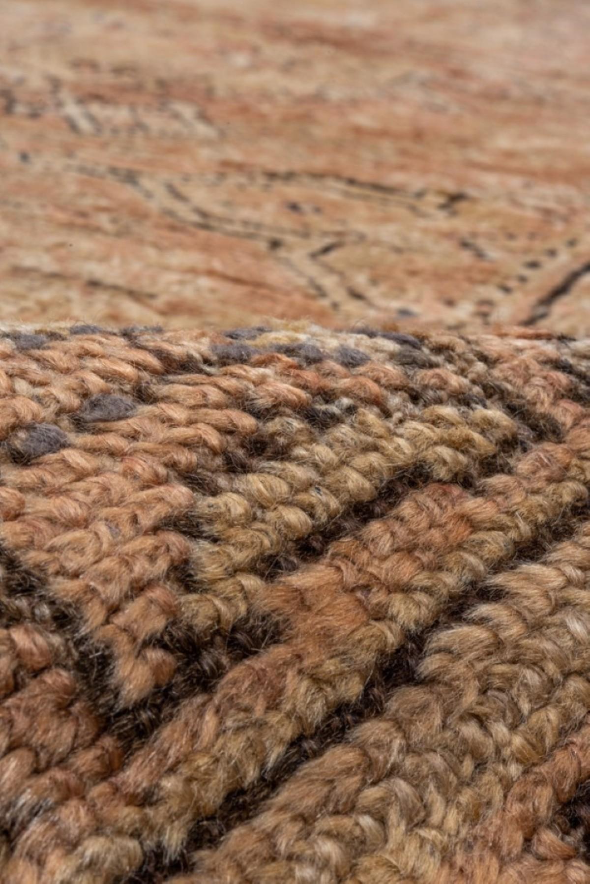 Zabihi Collection Oversize Square Türkisch Oushak Lachs Pfirsich Farbe Teppich (Handgewebt) im Angebot