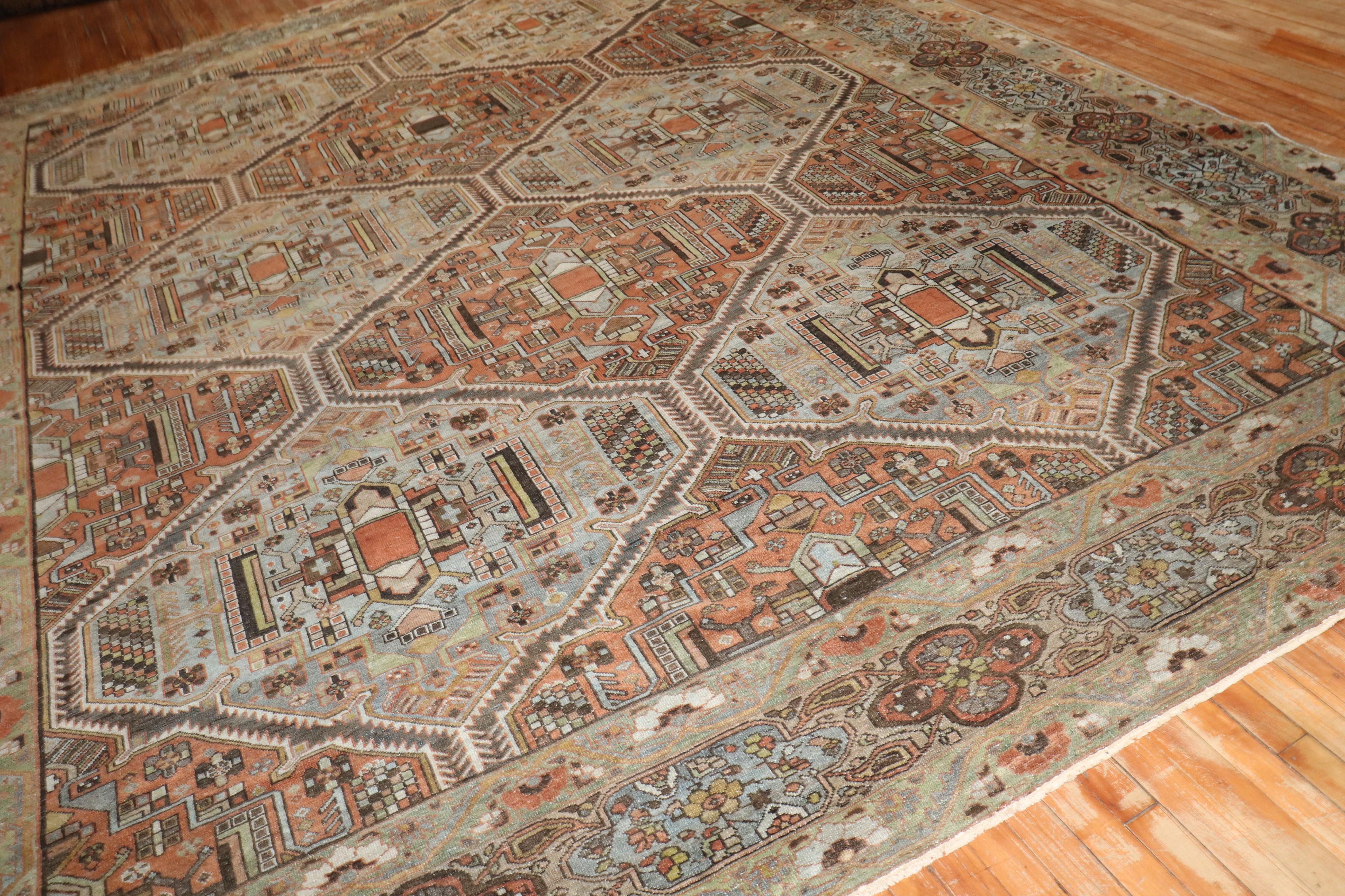 Zabihi Collection Oversize Tribal Persian Bakhtiari Rug For Sale 3