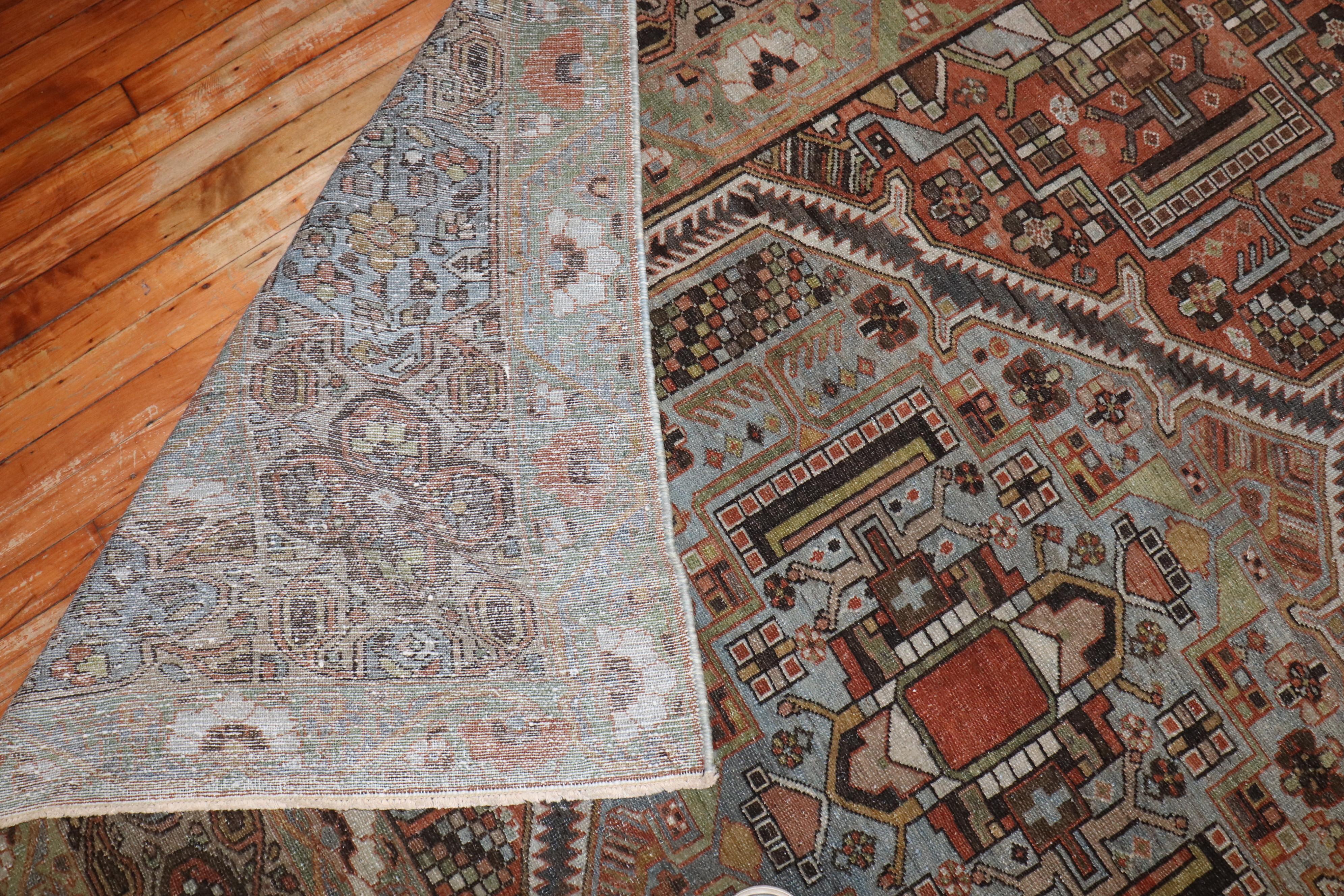 Zabihi Collection Oversize Tribal Persian Bakhtiari Rug For Sale 6