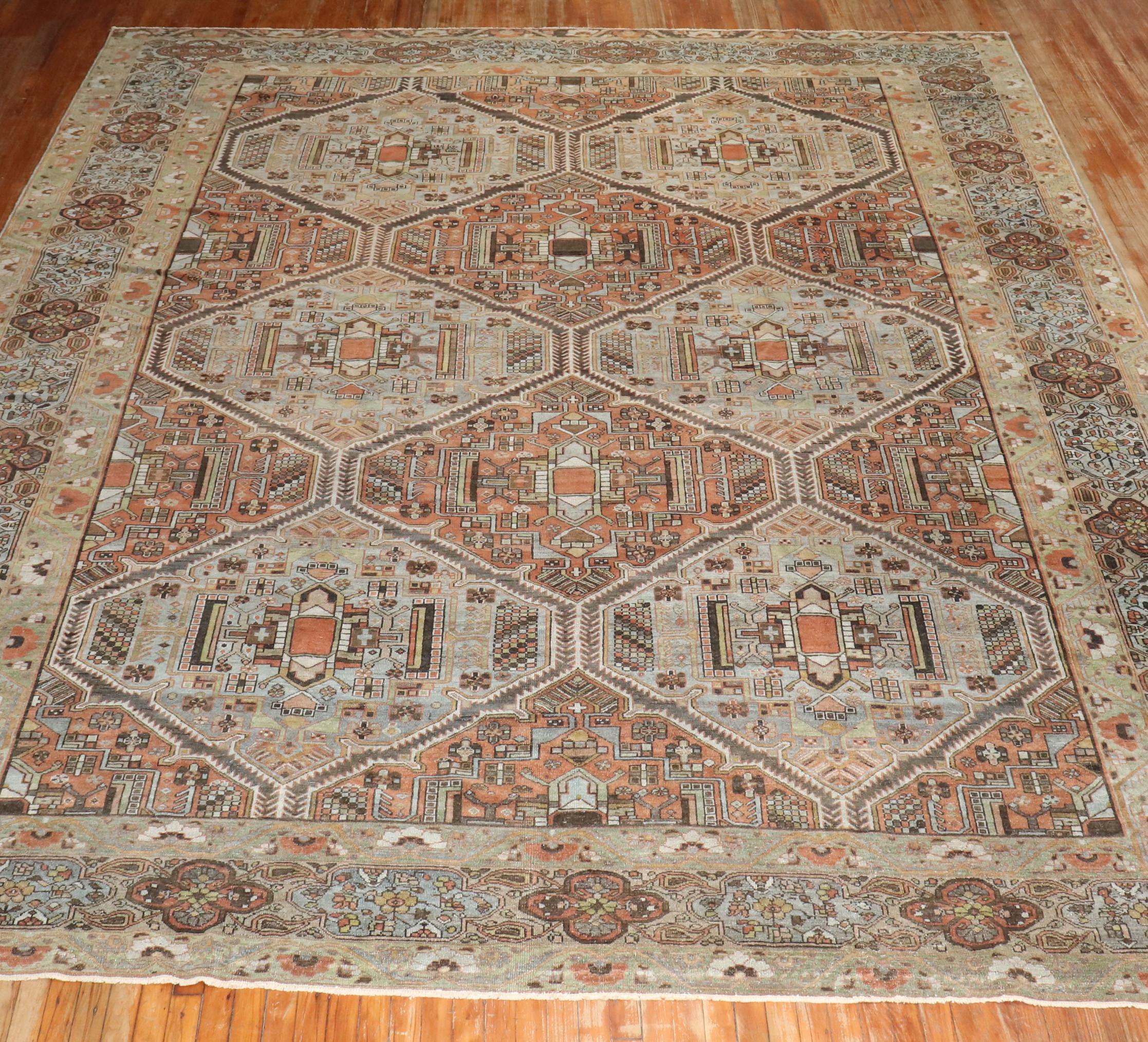 Zabihi Collection Oversize Tribal Persian Bakhtiari Rug For Sale 1