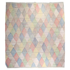 Kilim turco geométrico de gran tamaño de inspiración vintage de la colección Zabihi