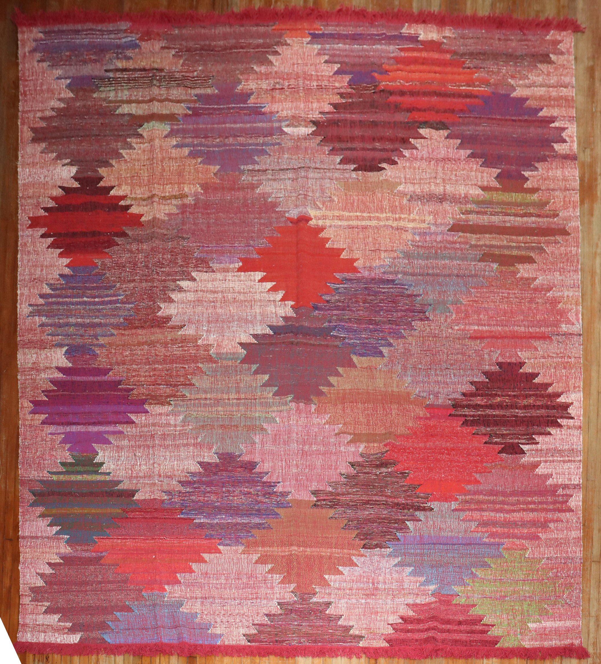 Kilim turc unique en coton et en laine, fabriqué à la main à la fin du 20e siècle

Détails
rug no.	10706
taille	12'