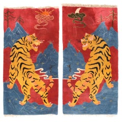 Zabihi Collection Paid of Tiger Tibetan Rugs