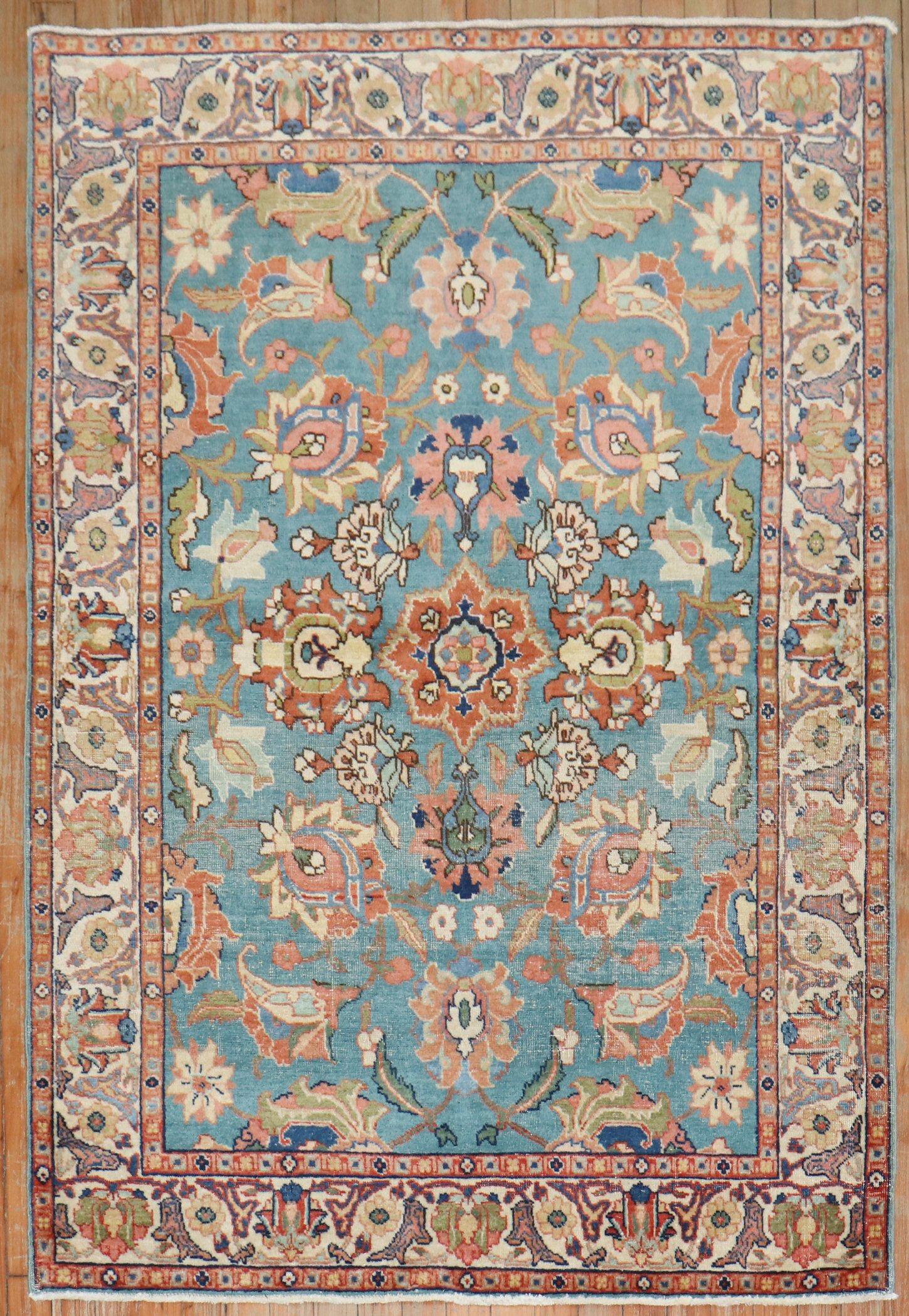 Zabihi Collection Pair of Antique Persian Tabriz Rugs For Sale 4